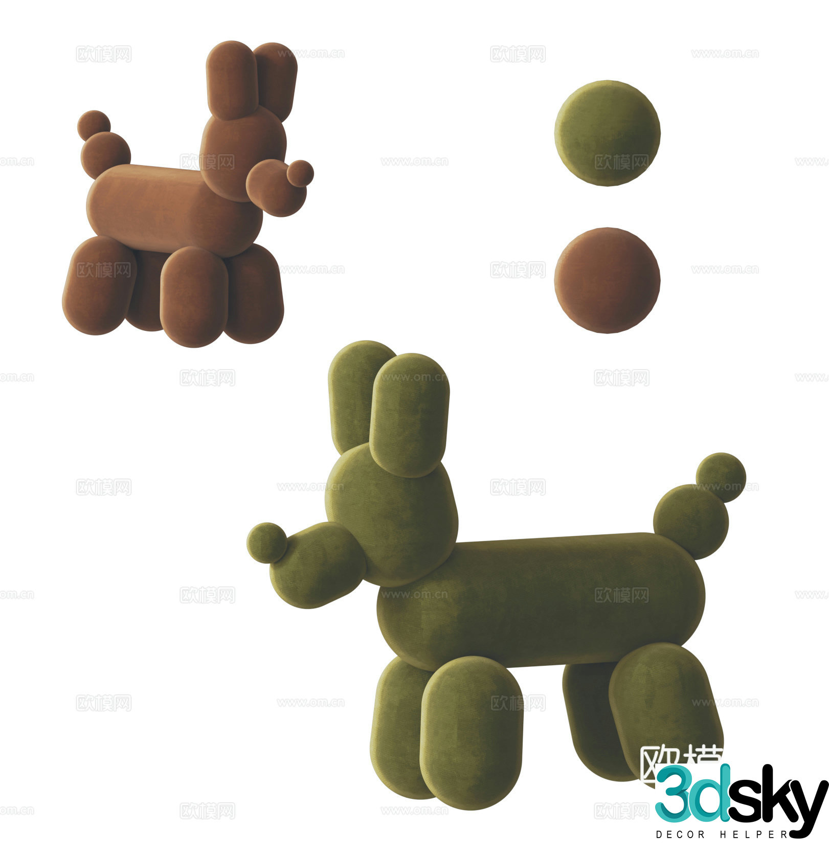 Modern cream ornament 3d model