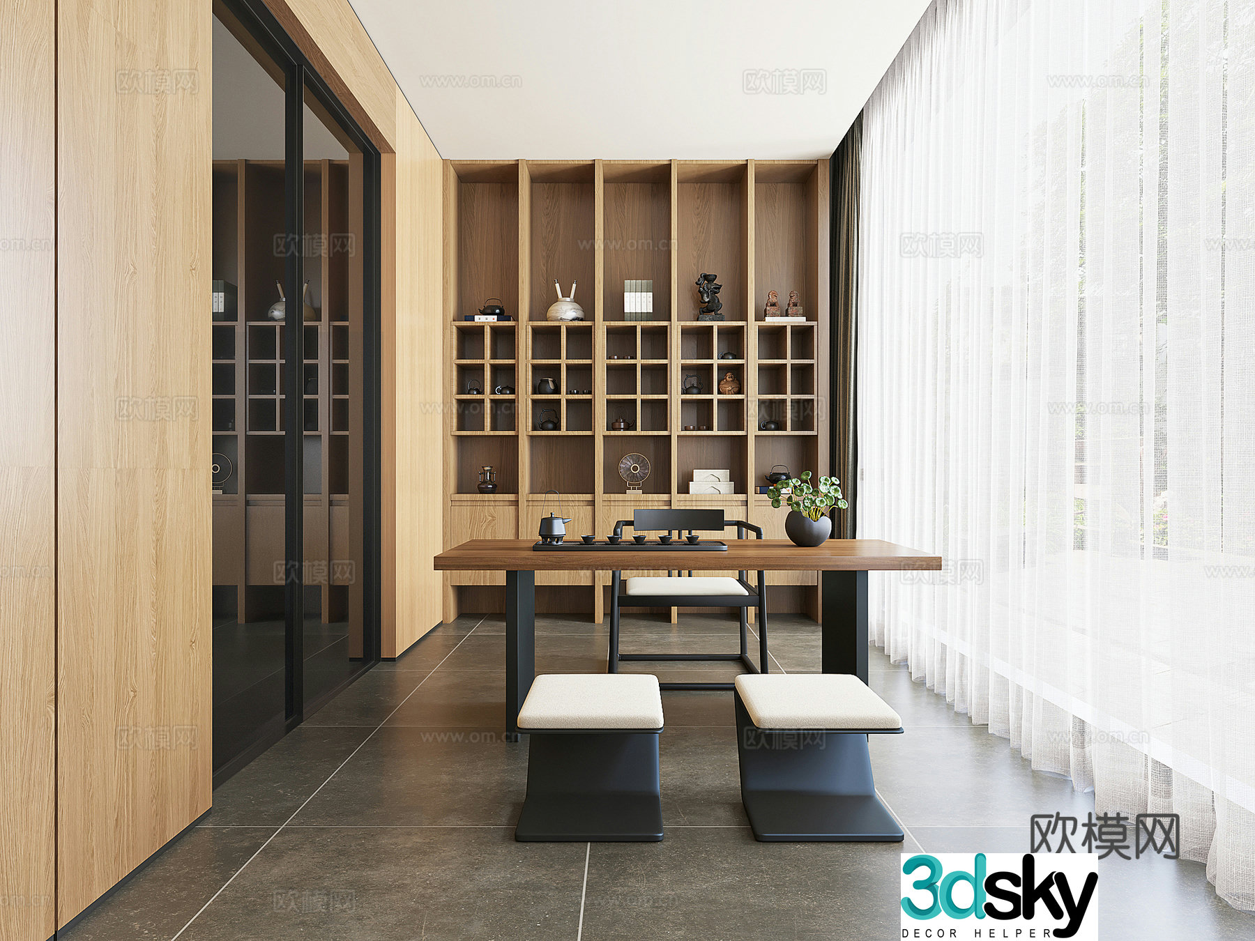 New Chinese tea room 3D model