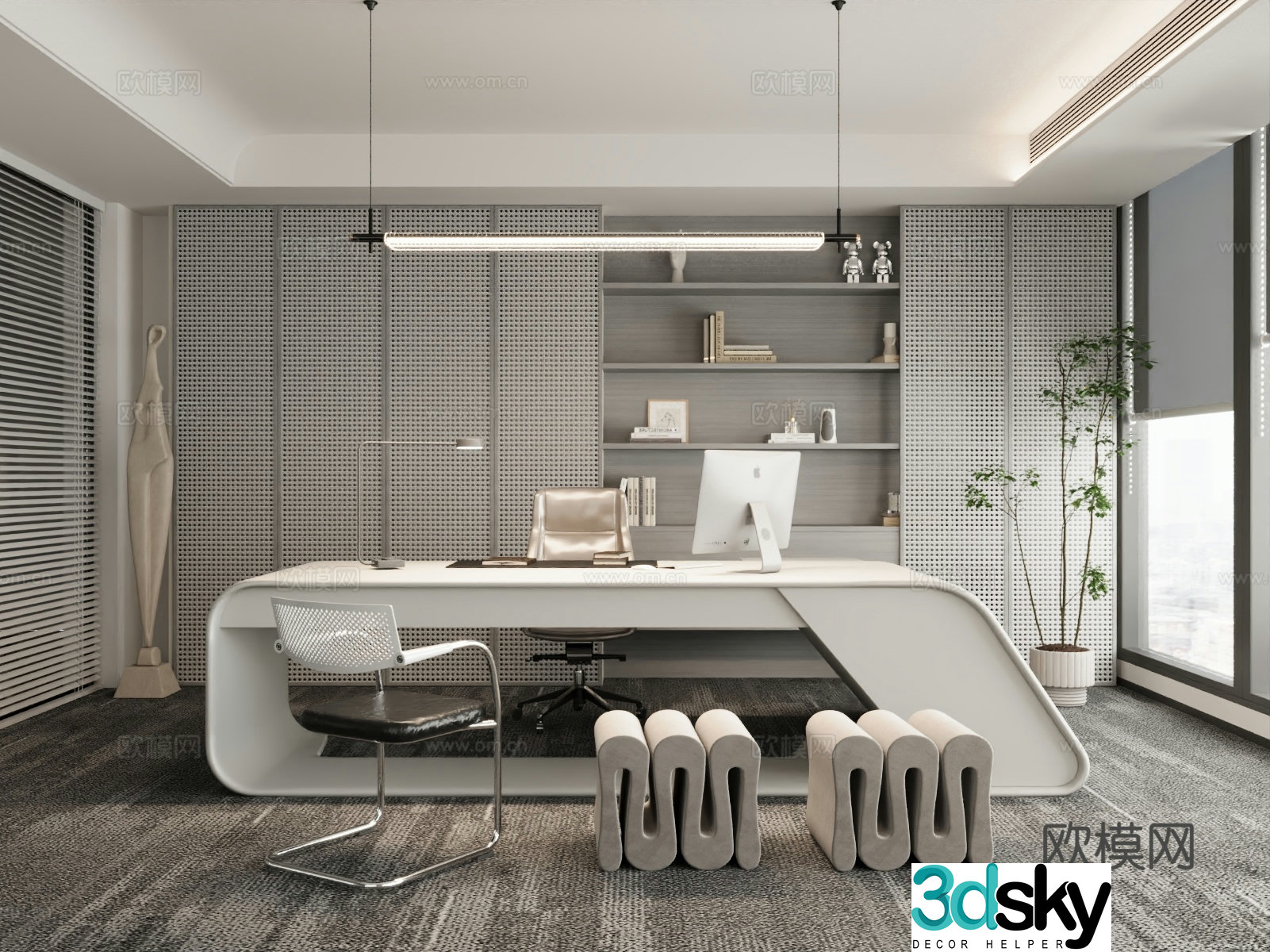 Modern office Manager office Chairman office 3d model