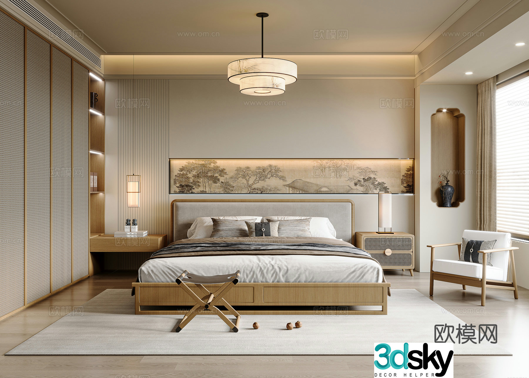 Middle-aged Song style bedroom 3D model