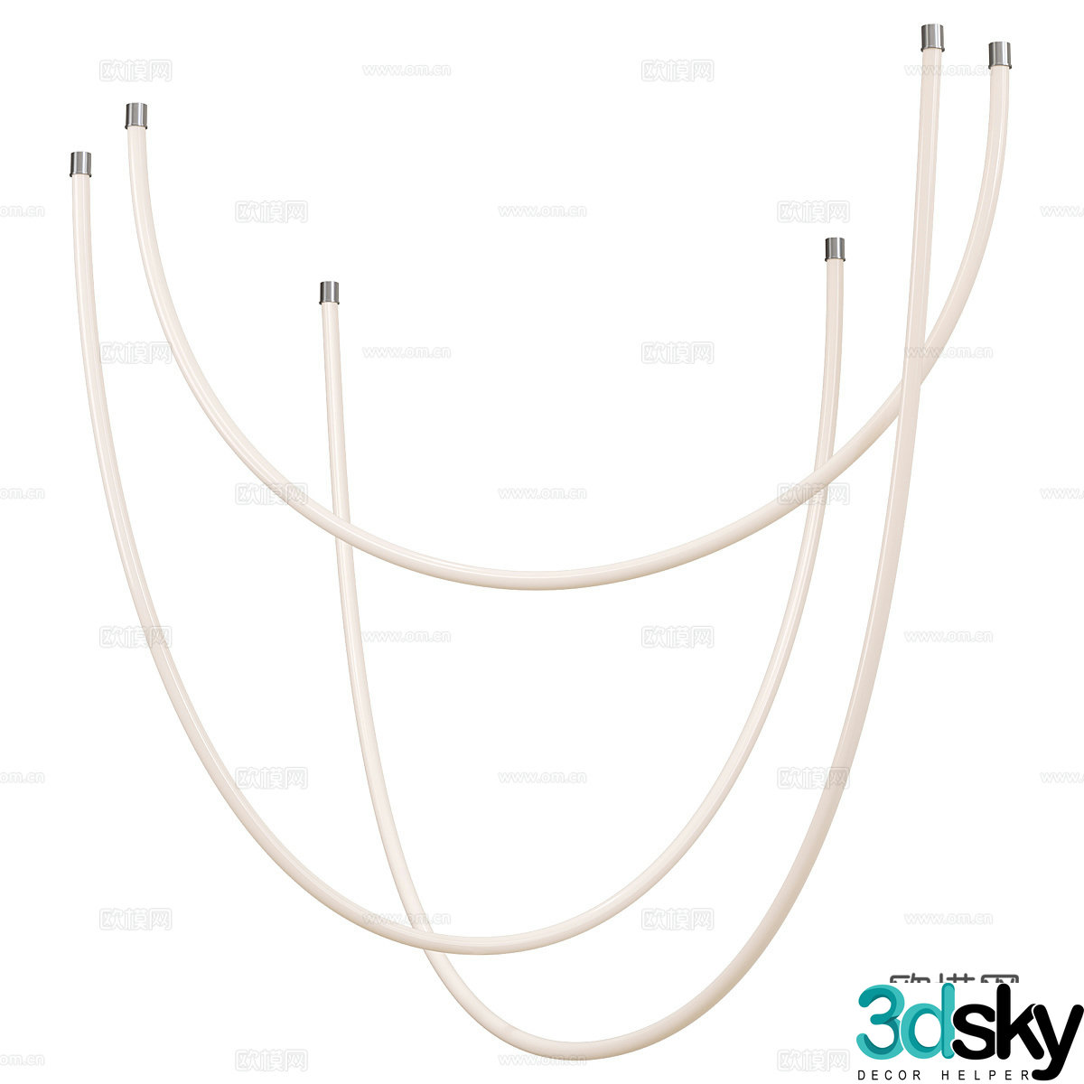 Modern Italian minimalist linear chandelier 3d model