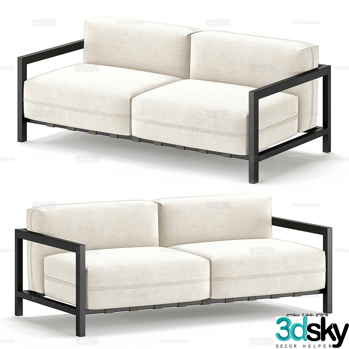 3d model of double sofa