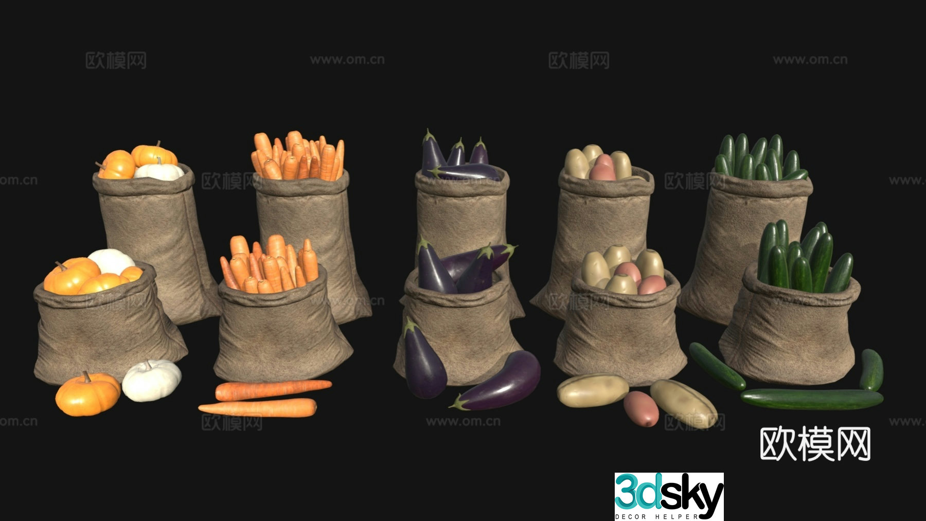 Fruits and vegetables Fruits and vegetables Agricultural products Crops 3D model