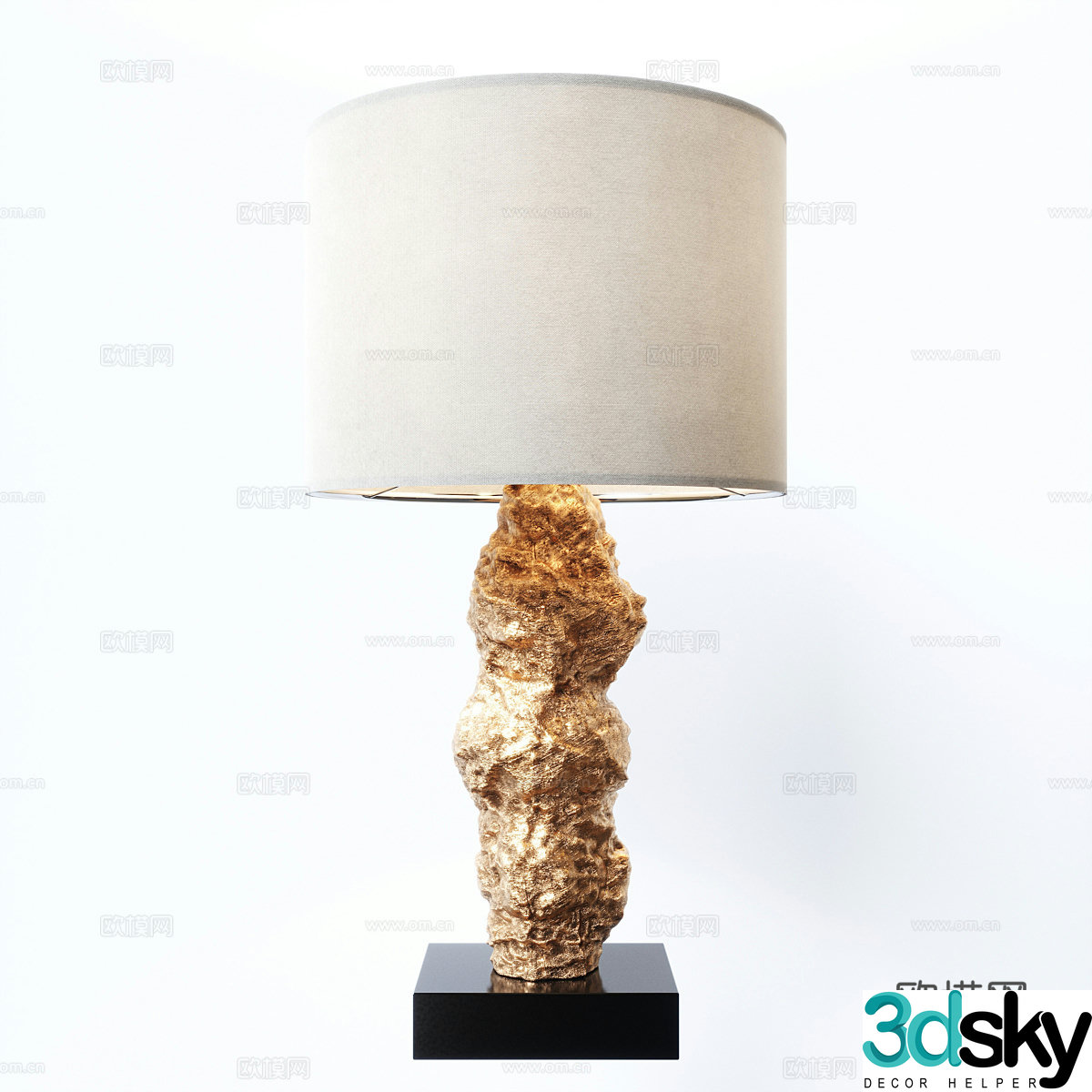 New Chinese style light luxury decorative desk lamp 3D model