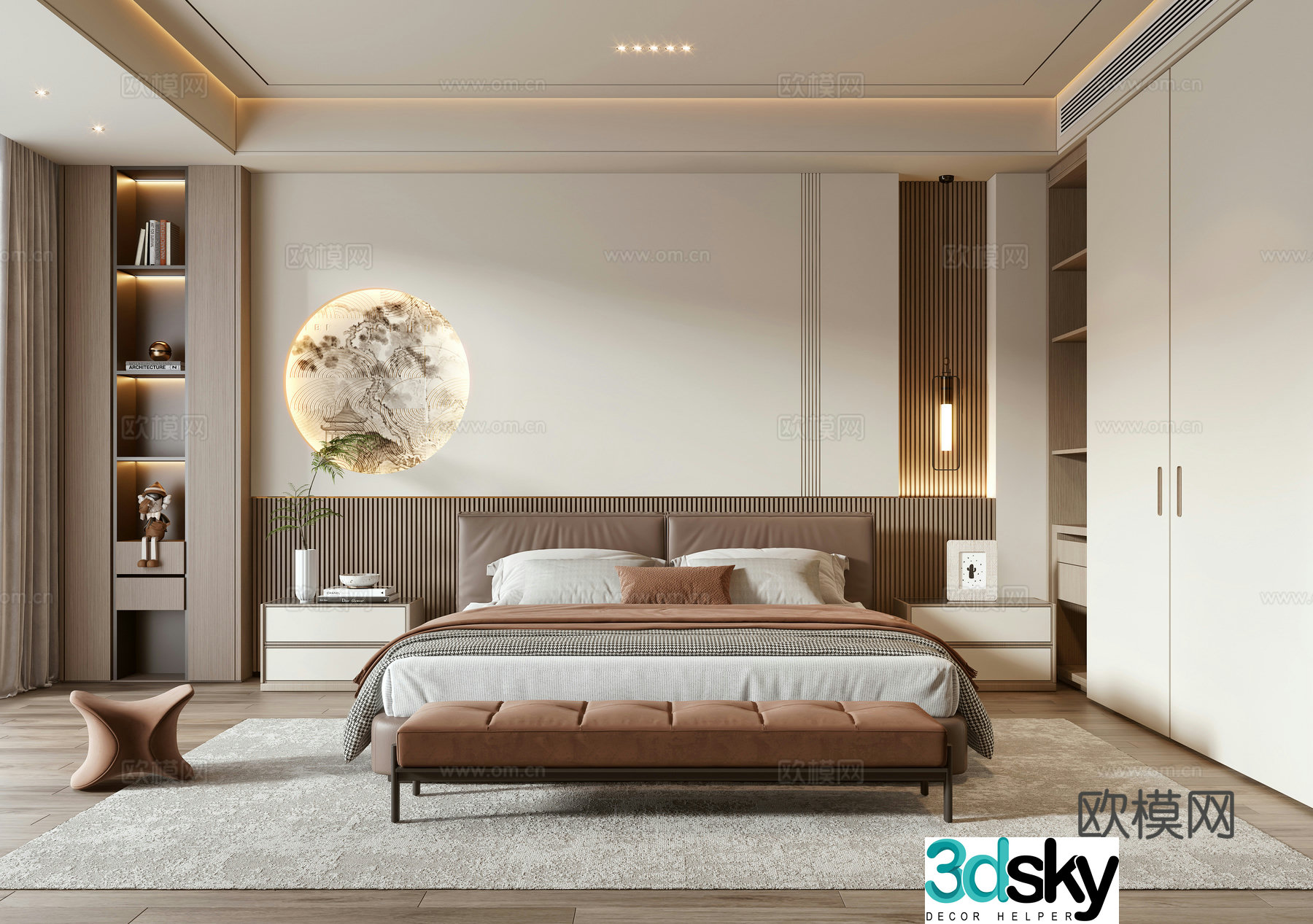 New Chinese bedroom 3D model