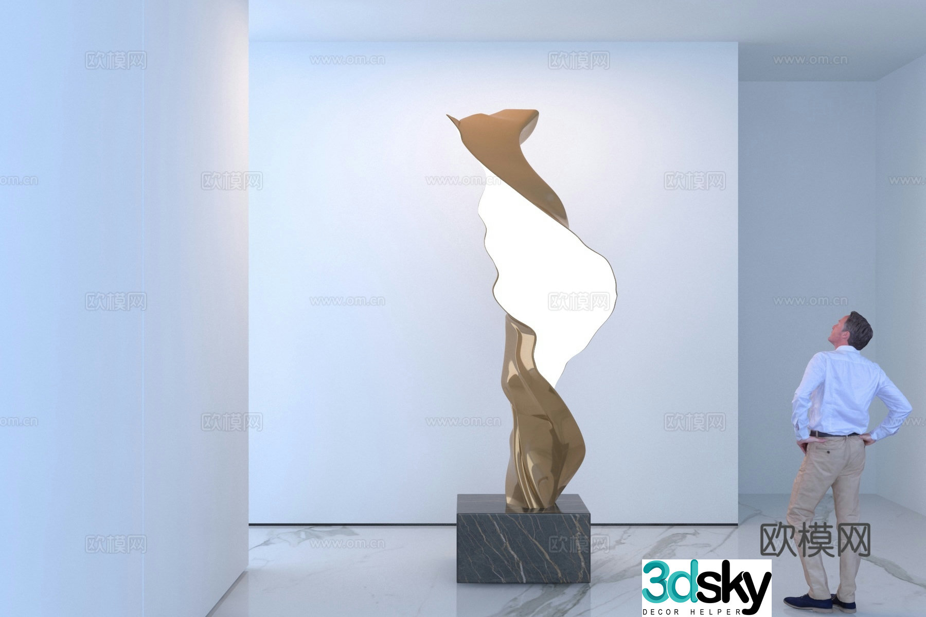 Modern abstract sculpture ornament 3d model
