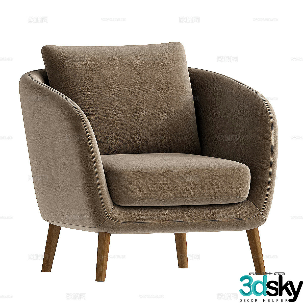Modern Italian Miltano leisure chair 3d model