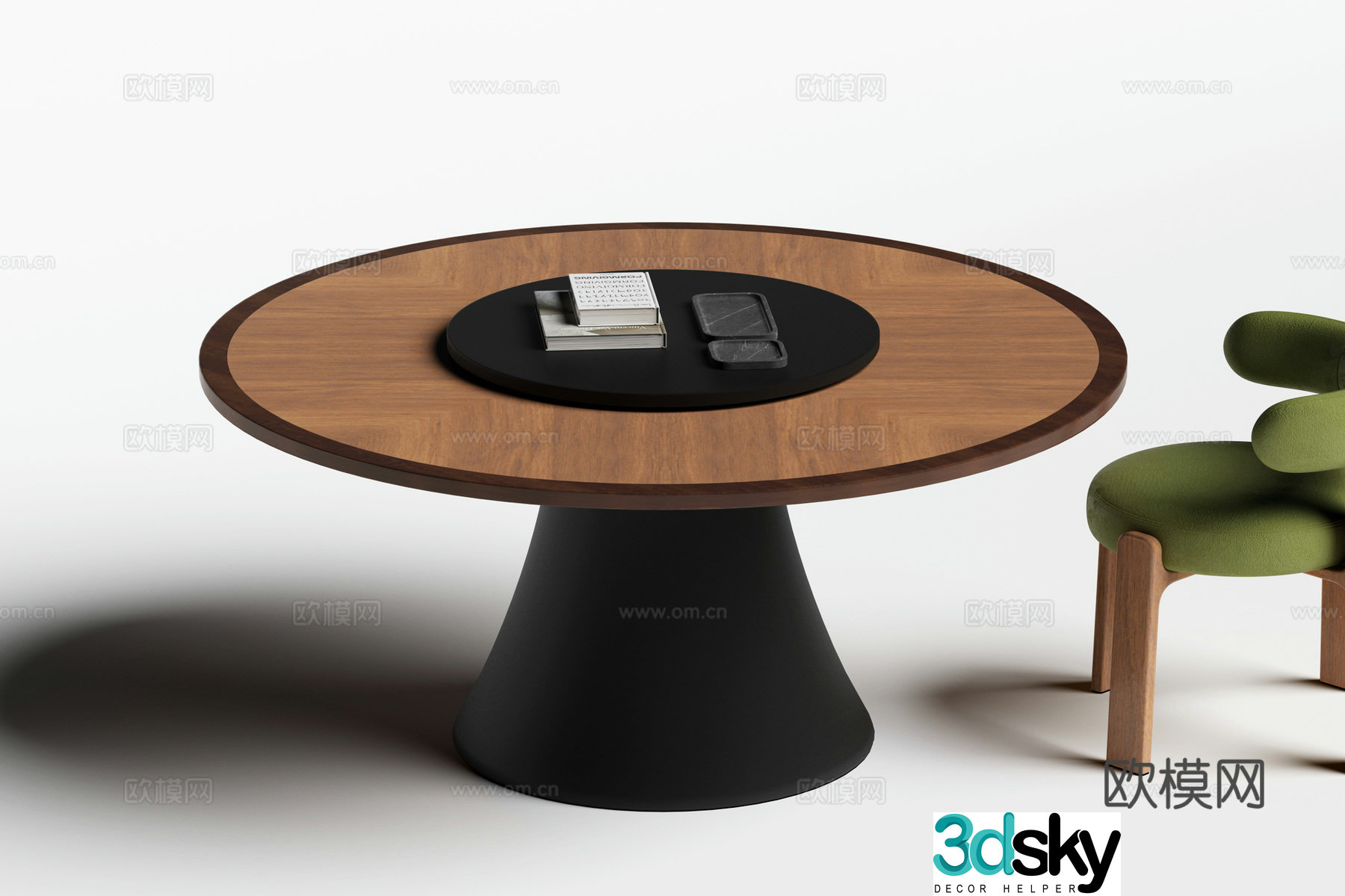 Modern dining table and chair Italian dining table and chair 3d model