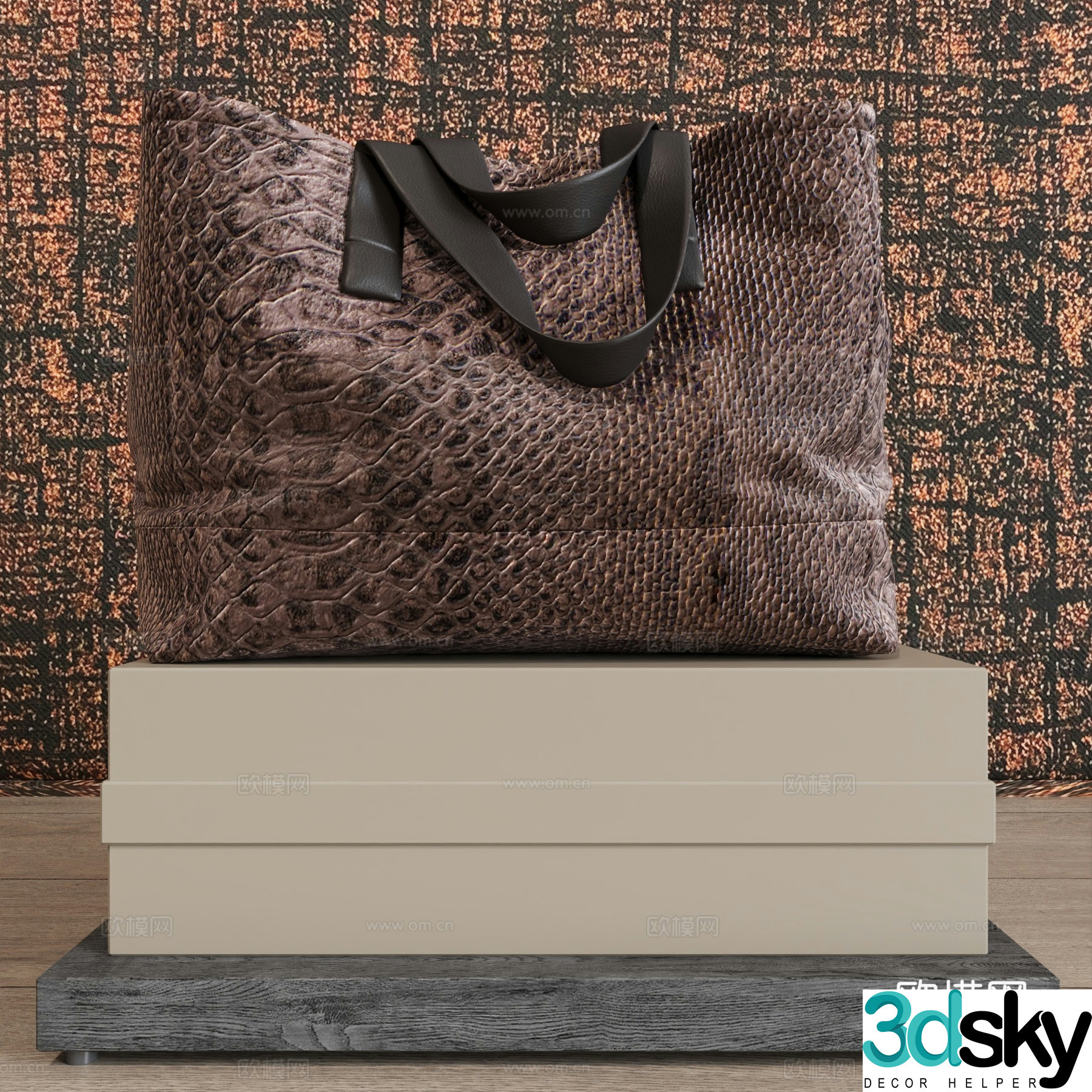 Bag Snakeskin handbag Shoulder bag 3d model