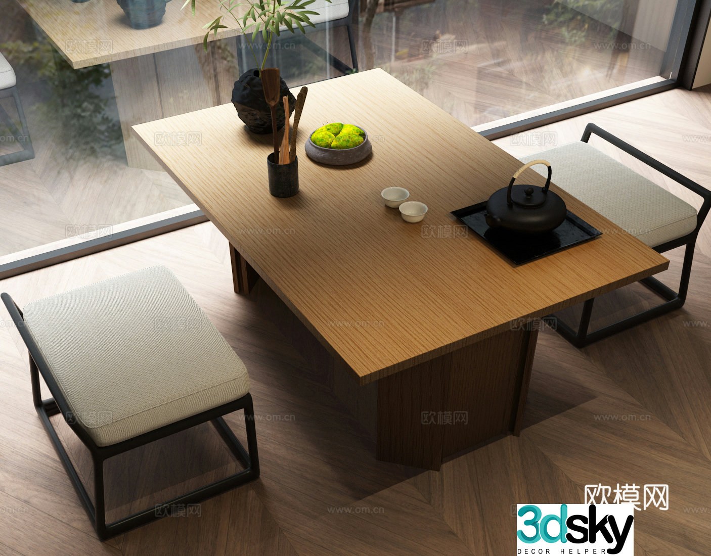 New Chinese tea table small tea table 3d model