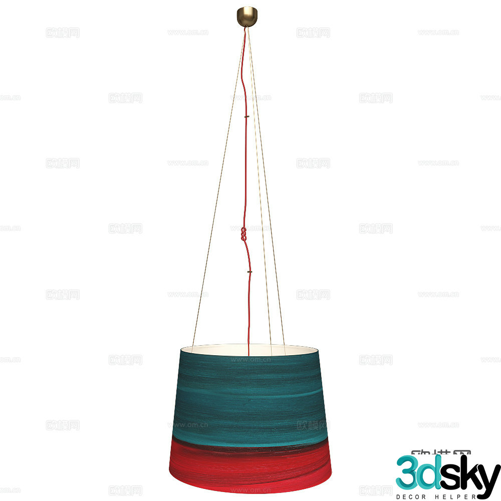 New Chinese style fabric decorative chandelier 3D model