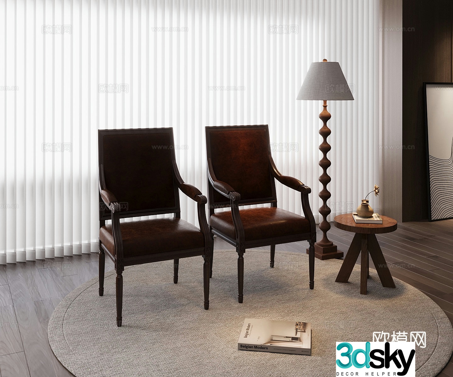 American single chair 3d model