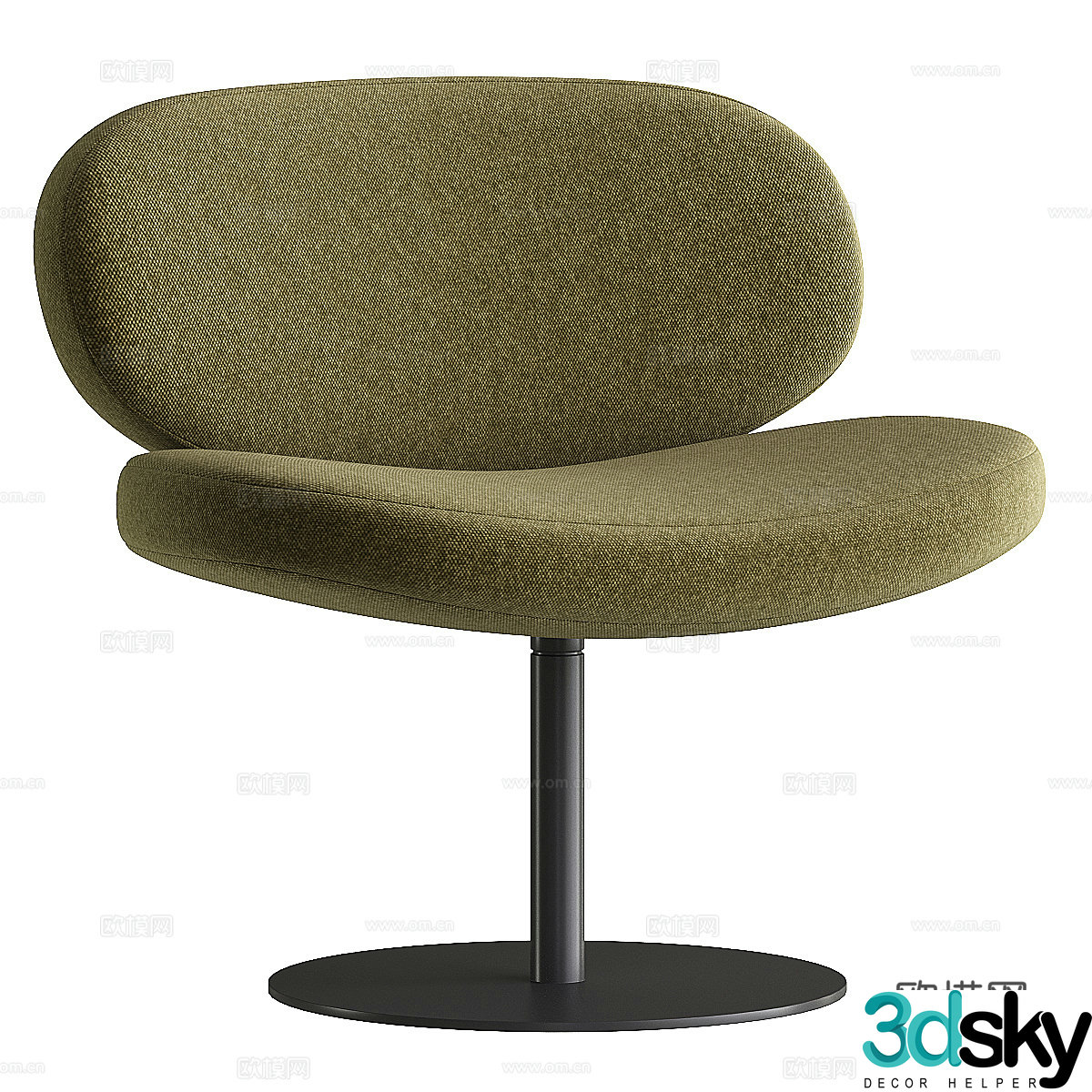 Modern creamy dining chair 3d model