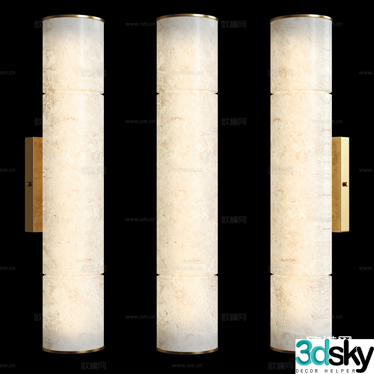 New Chinese style light luxury decorative wall light 3D model
