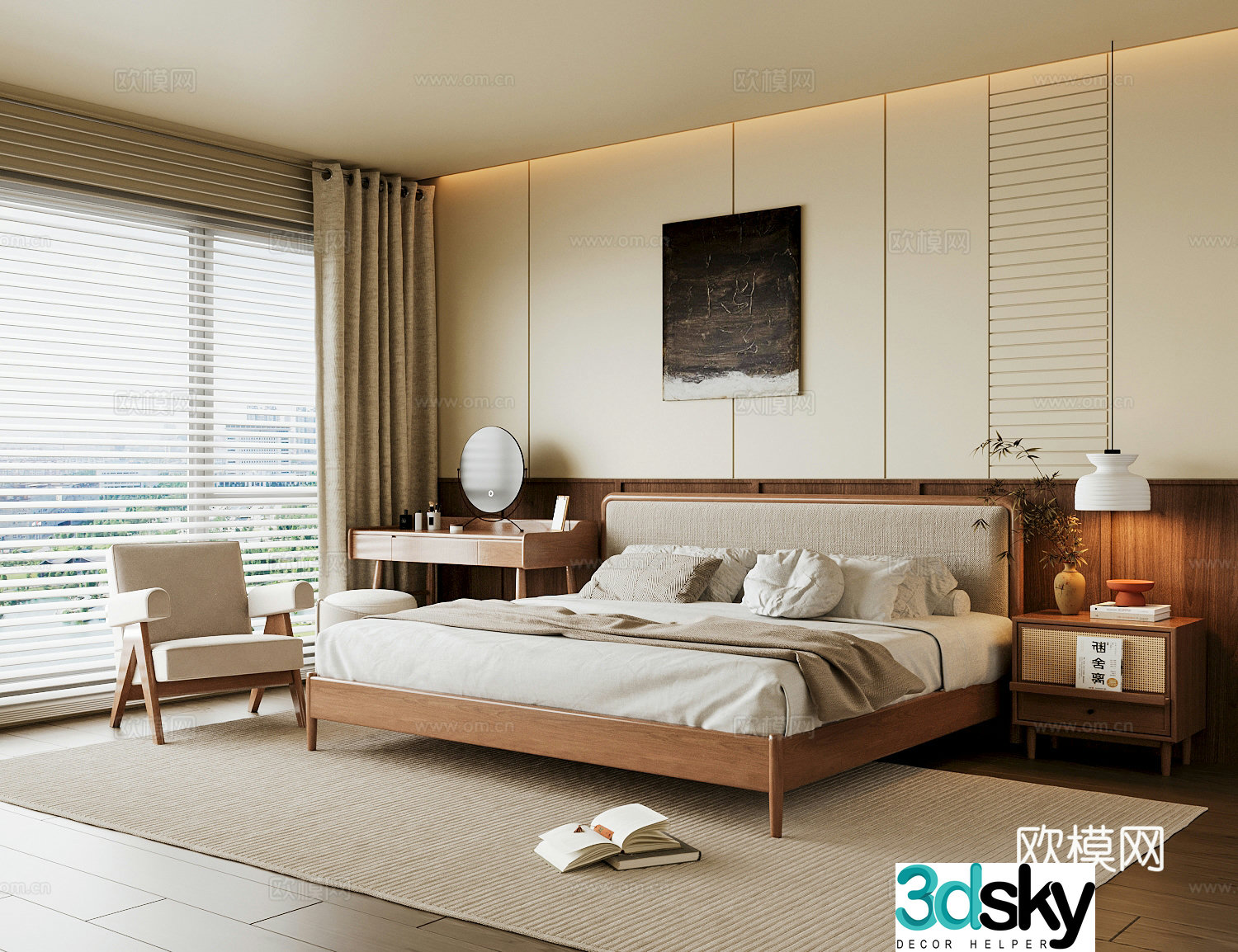Wasabi Middle Ages Home Bedroom Wasabi Wind Bedroom Secondary Bedroom Master Bedroom Bathroom Window Bedroom 3D Model