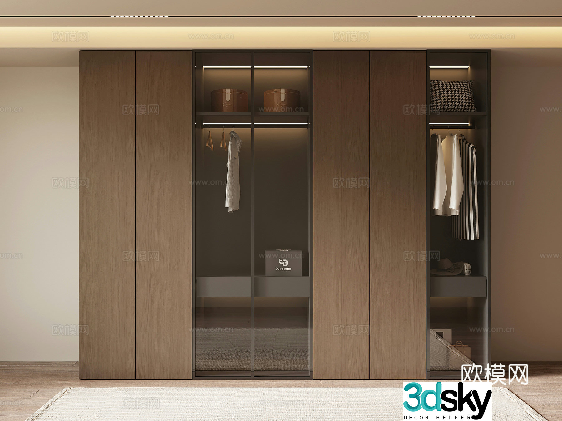 Italian minimalist wardrobe 3d model