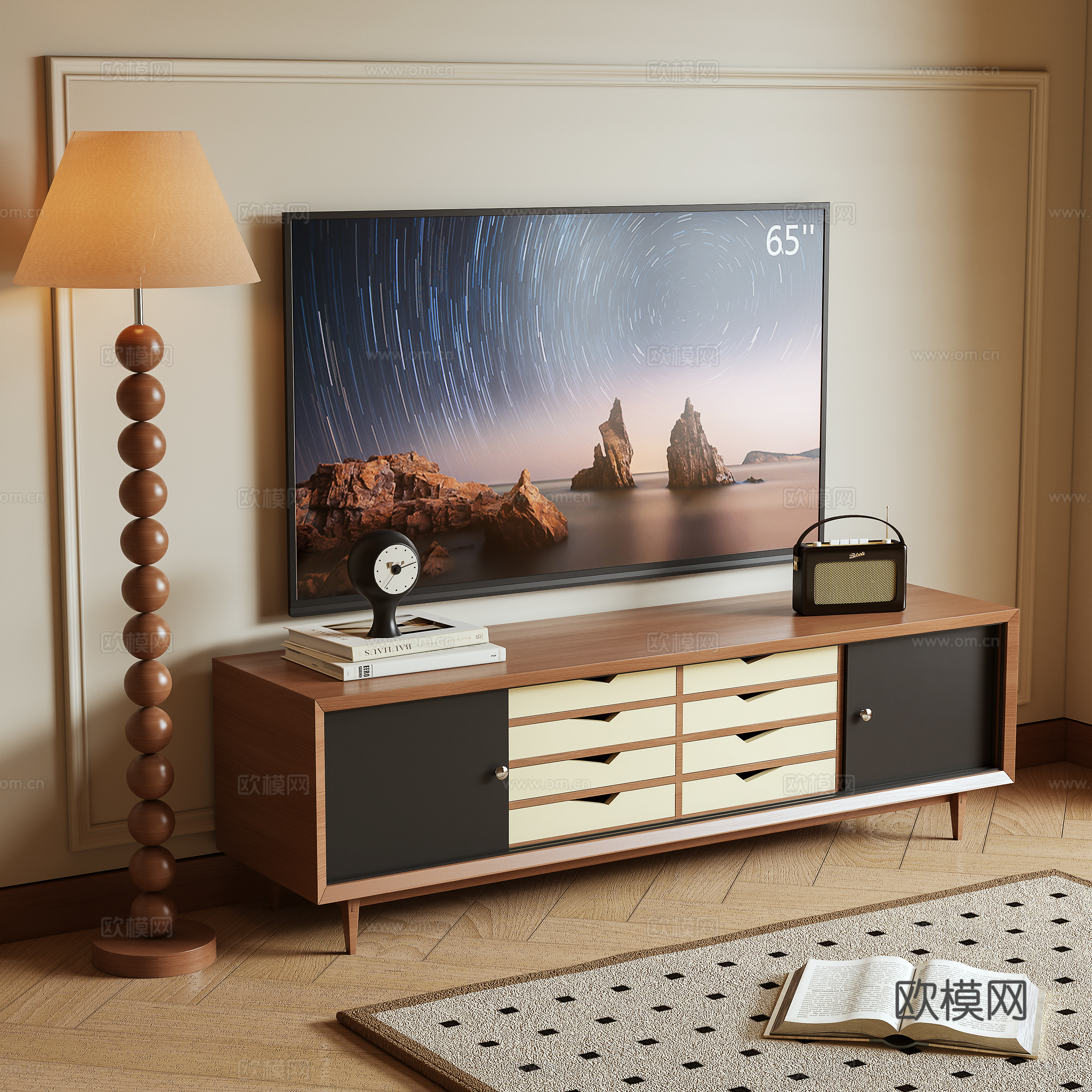 Middle-aged TV cabinet 3D model