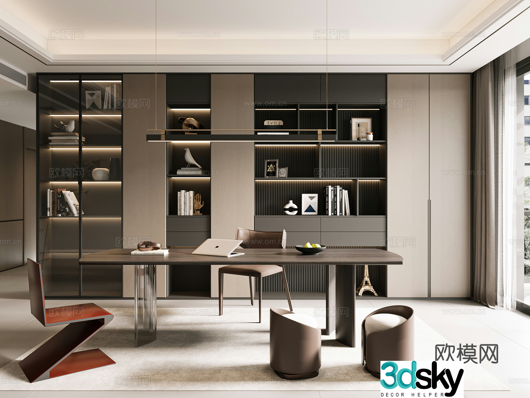 Modern Italian study 3D model