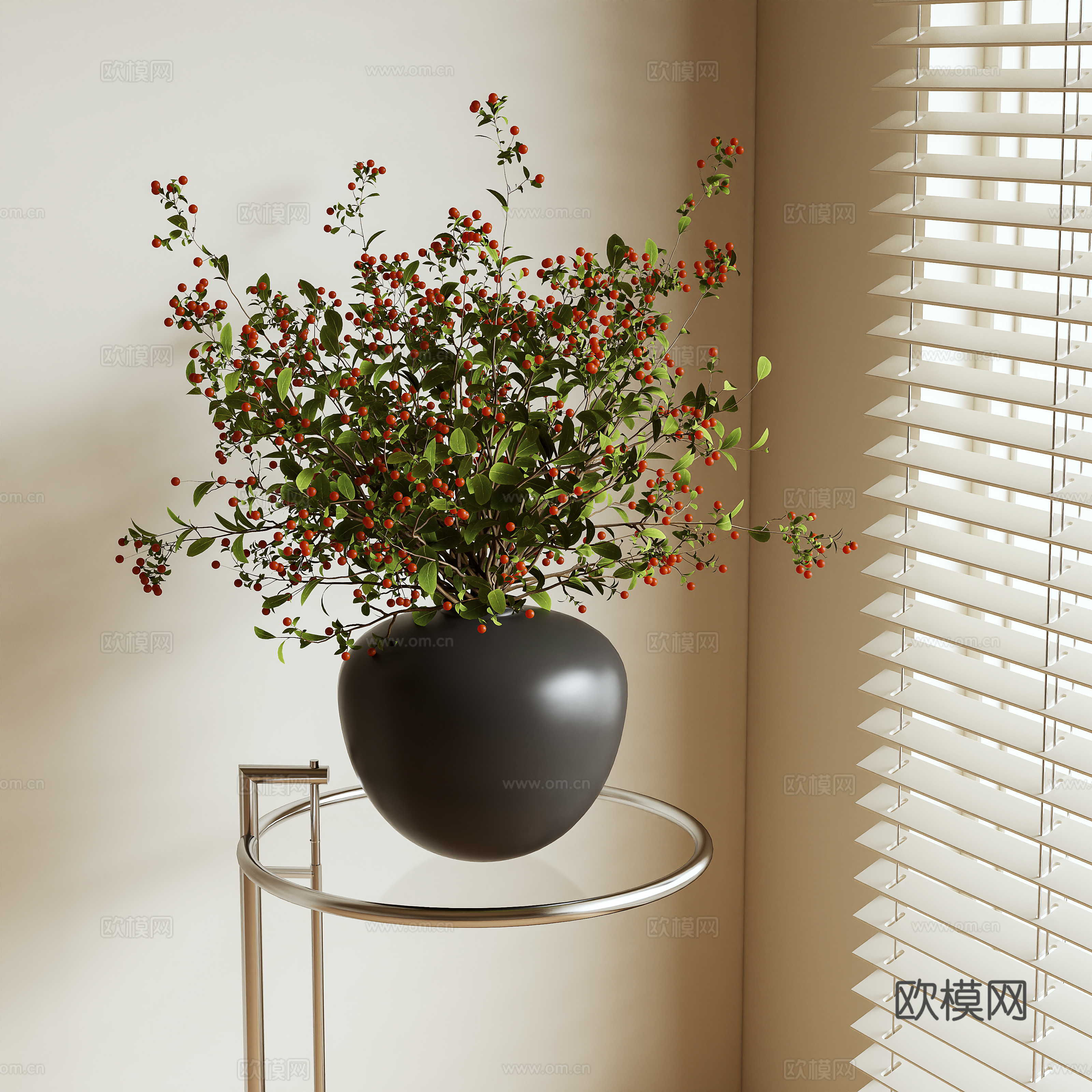 Modern flower arrangement green plant 3d model