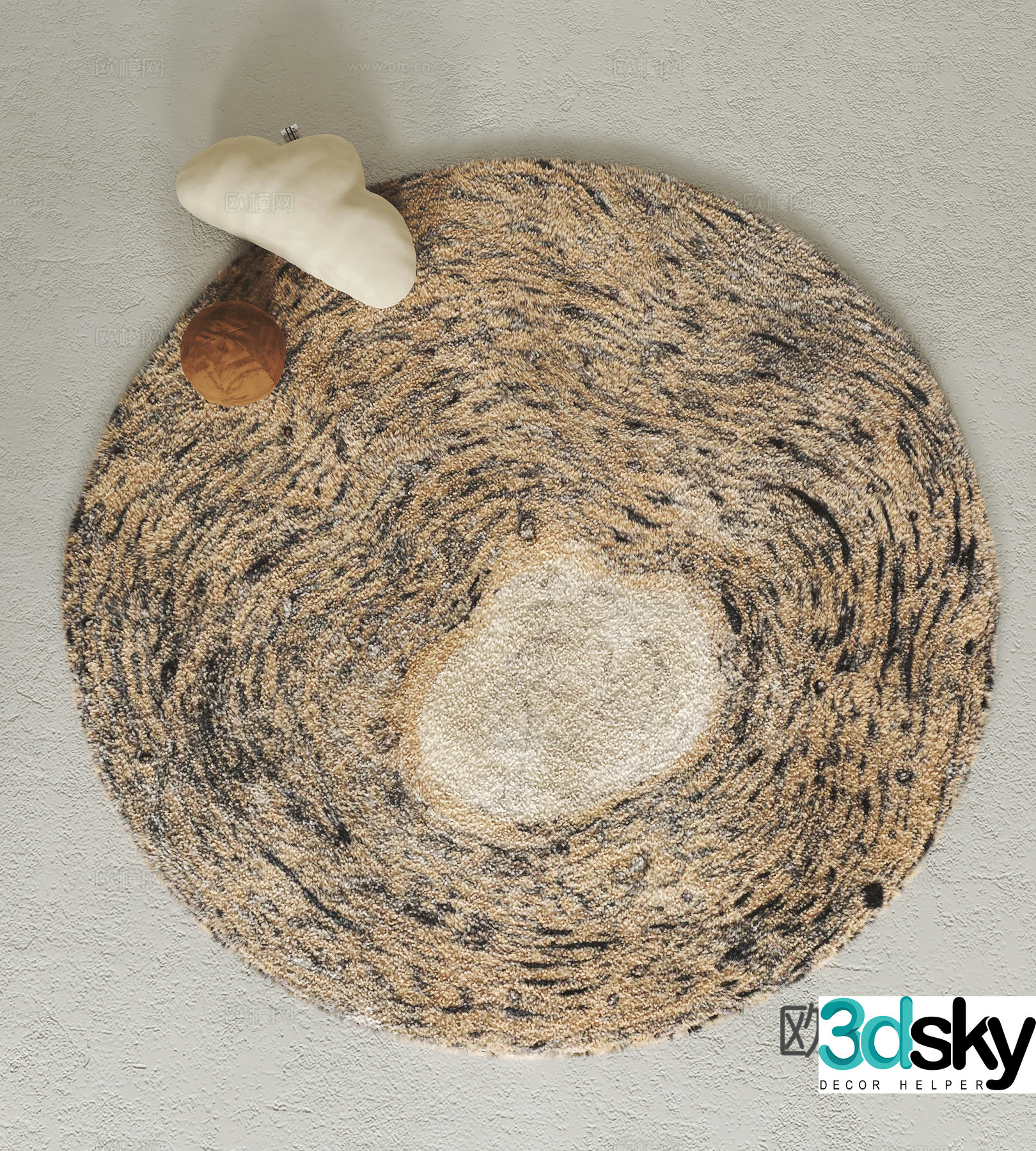 Modern carpet pillow 3d model
