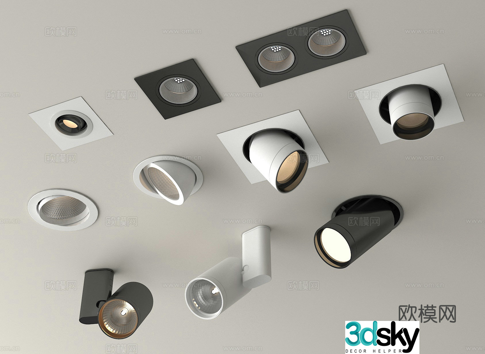 Spotlight Downlight Bulleye Lamp 3D Model