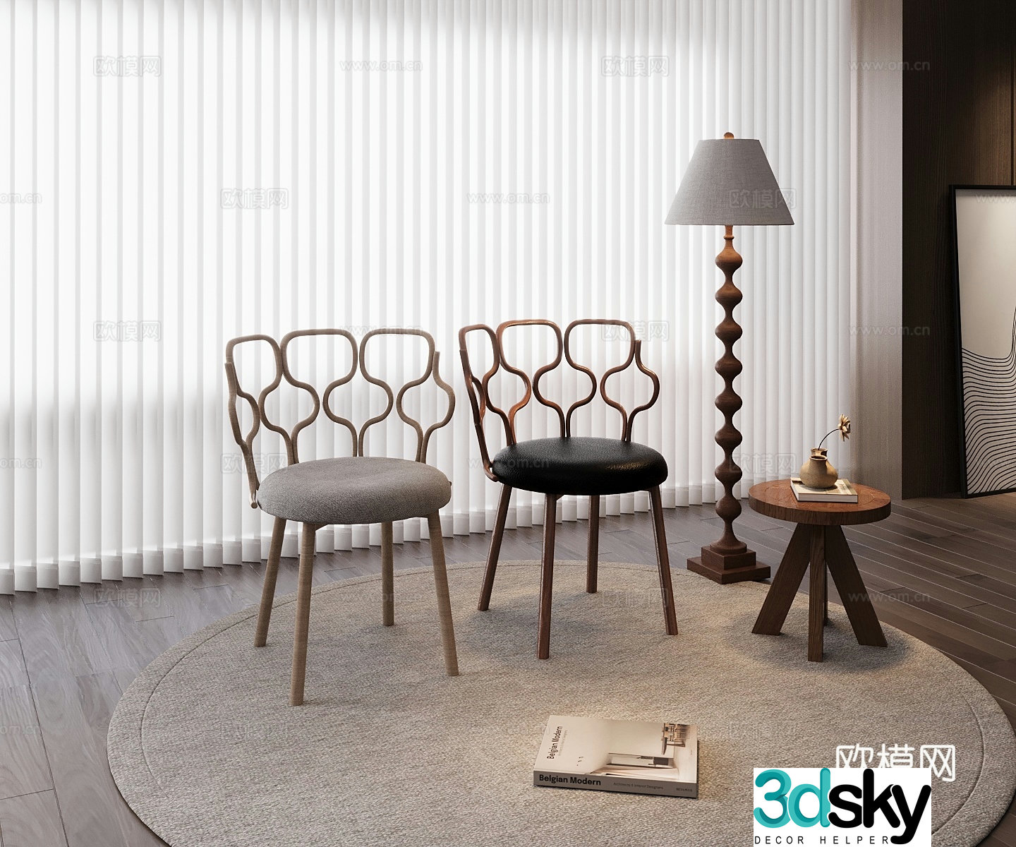 Modern single chair 3d model
