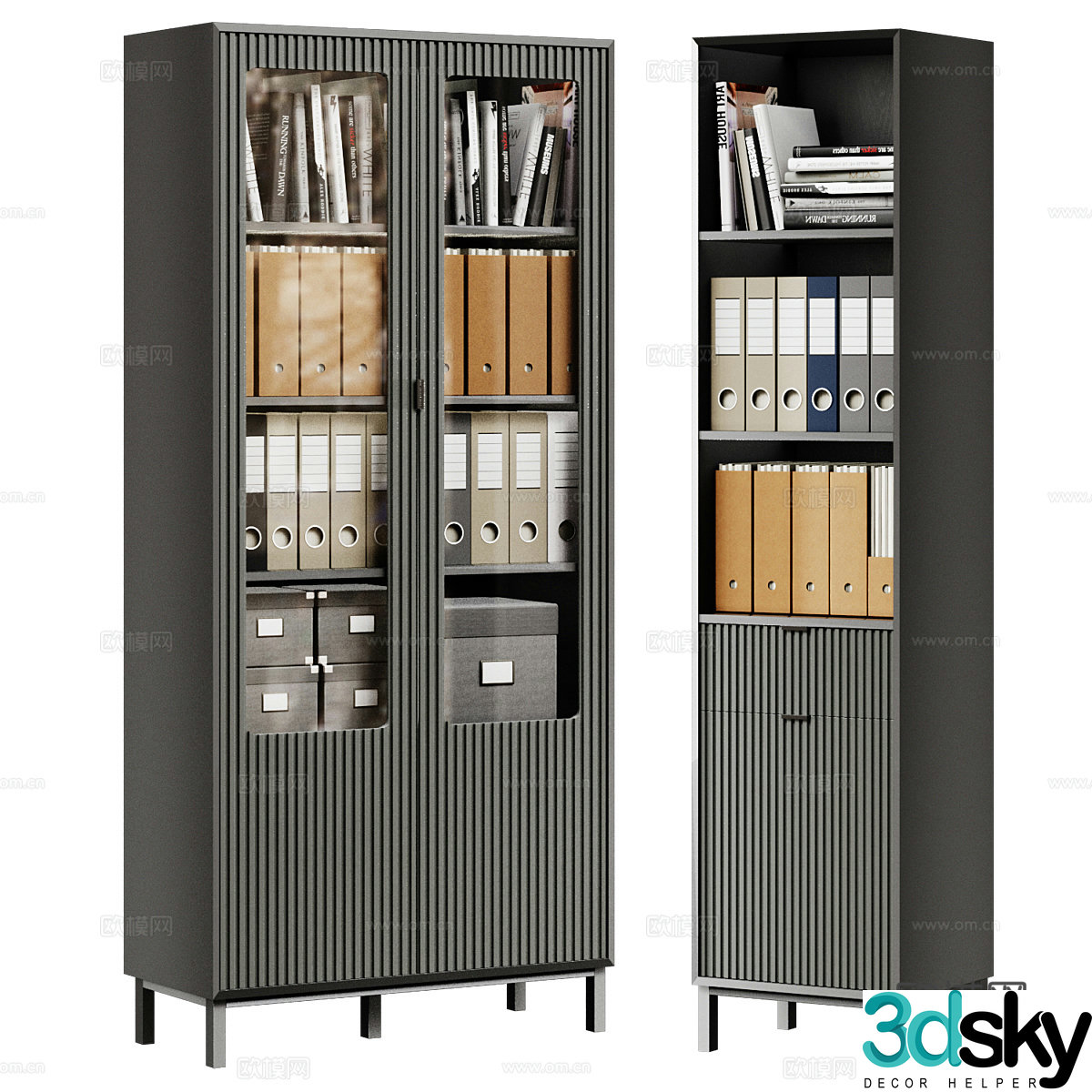 Modern Italian minimalist file cabinet filing cabinet display cabinet 3d model