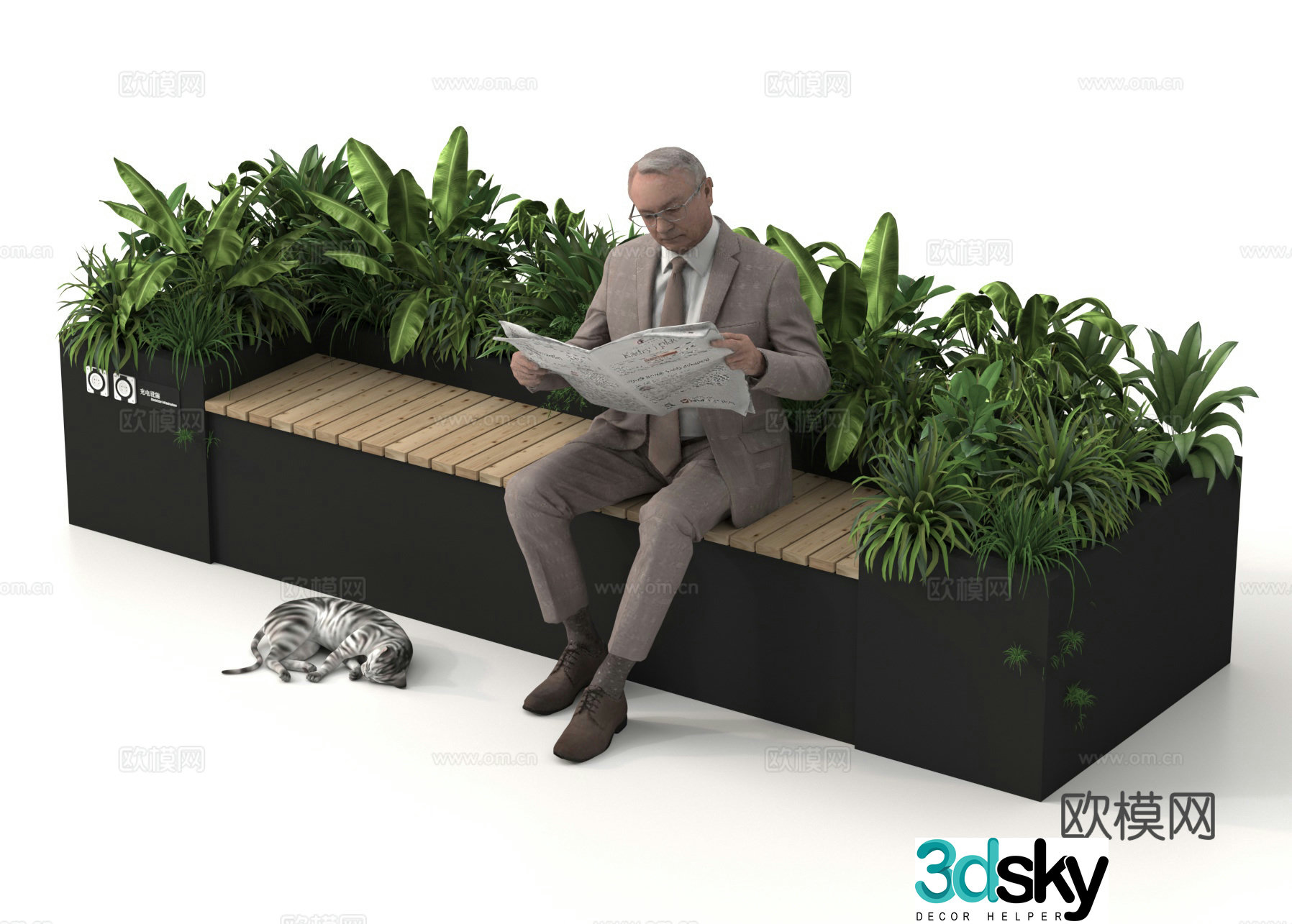 Outdoor landscape chair Landscape chair Park seat Public chair 3d model