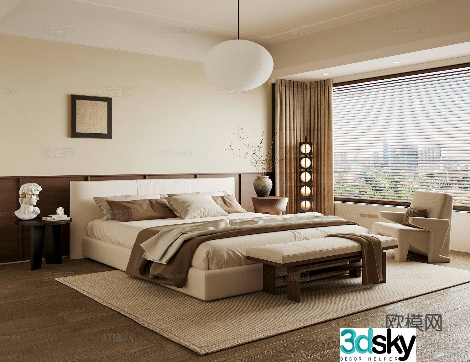 Wasabi Middle Ages Home Bedroom Wasabi Wind Bedroom Secondary Bedroom Master Bedroom Bathroom Window Bedroom 3D Model
