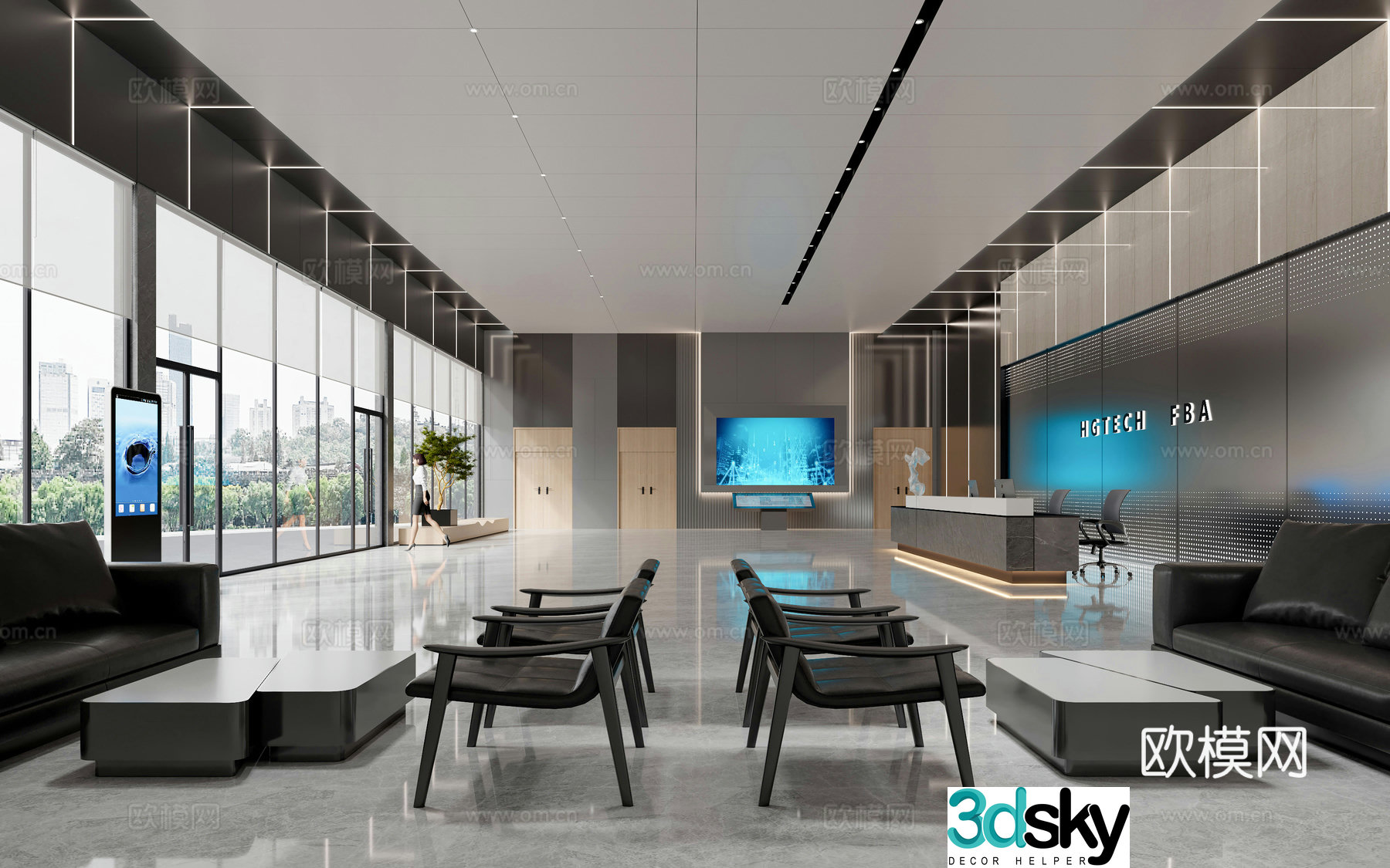 Modern reception hall 3d model