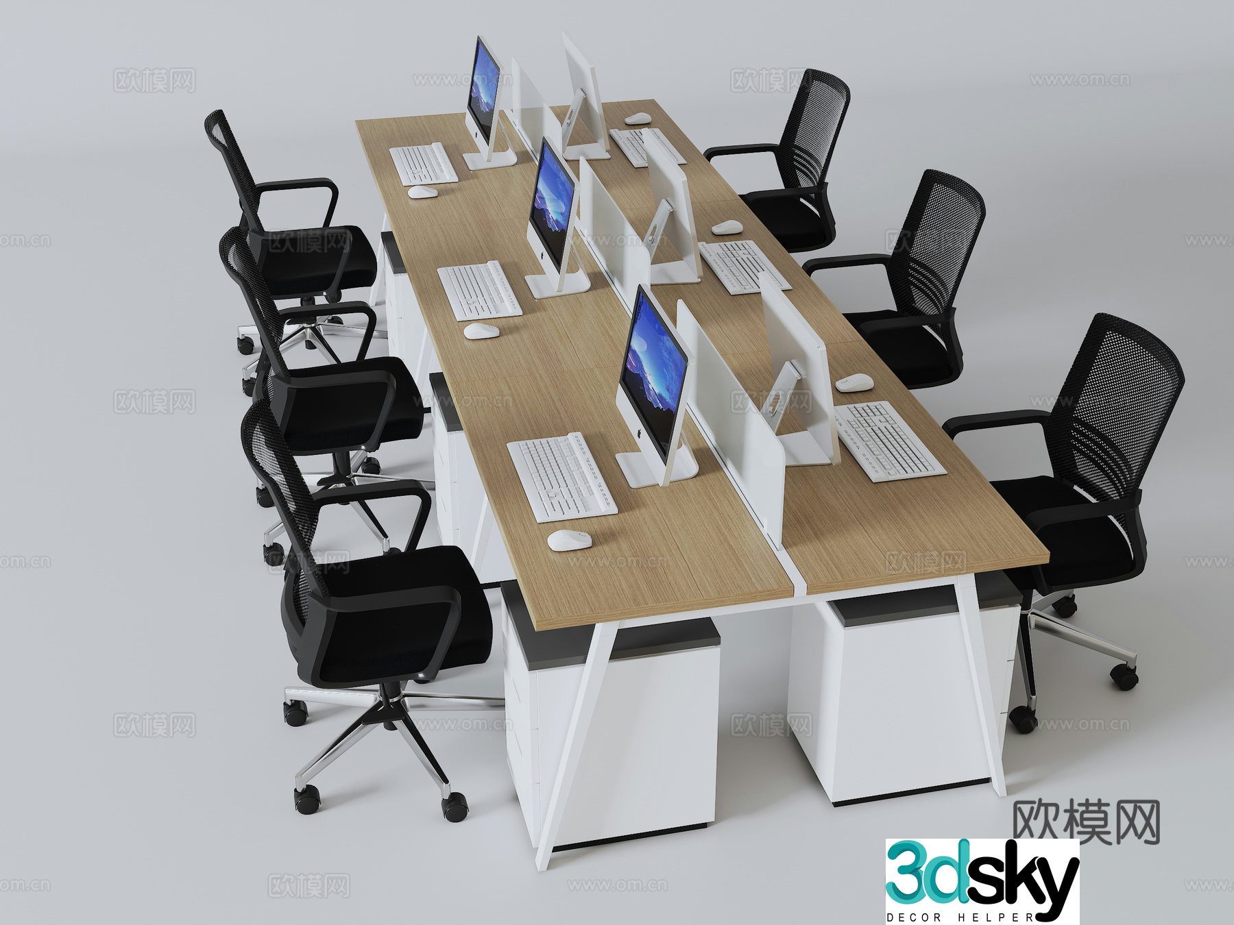 Employee desk 3d model