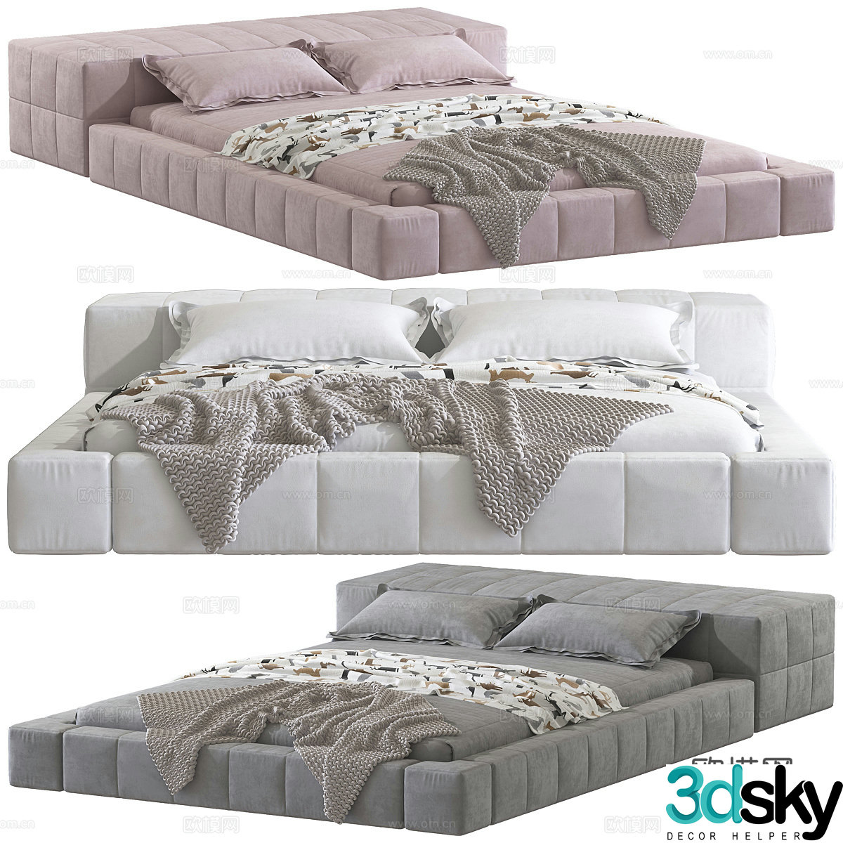 Double bed 3d model