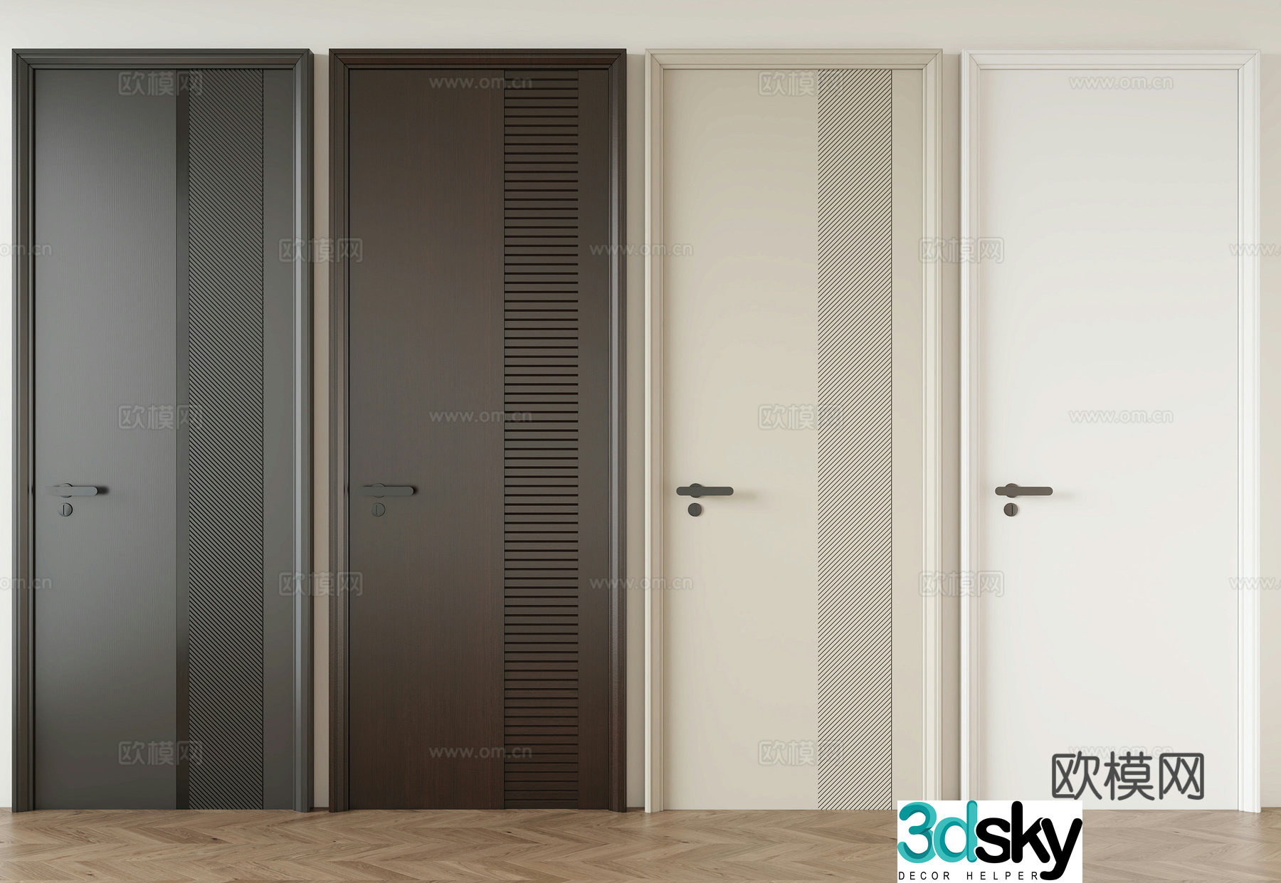 Modern bedroom door 3d model