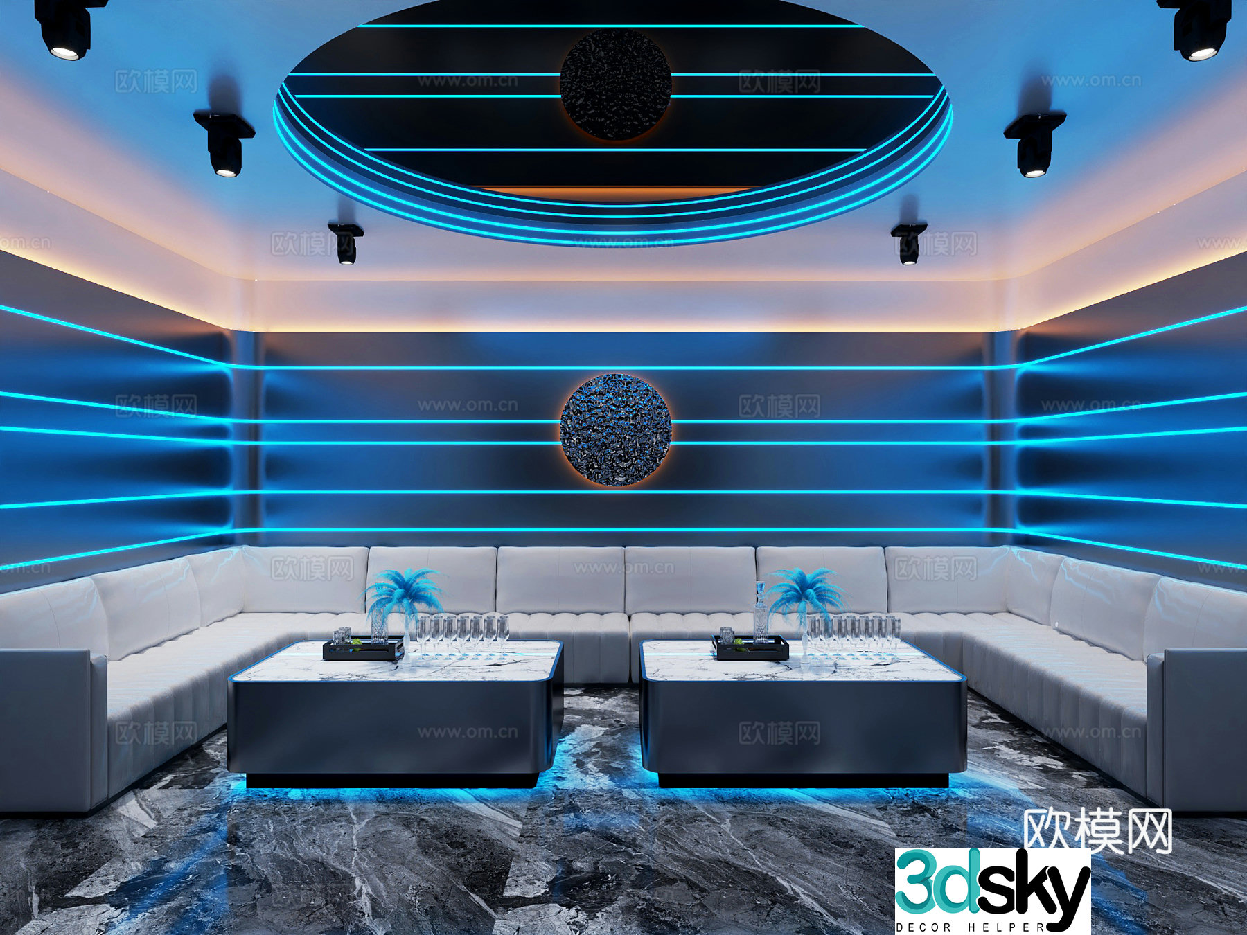 Modern KTV private room 3D model