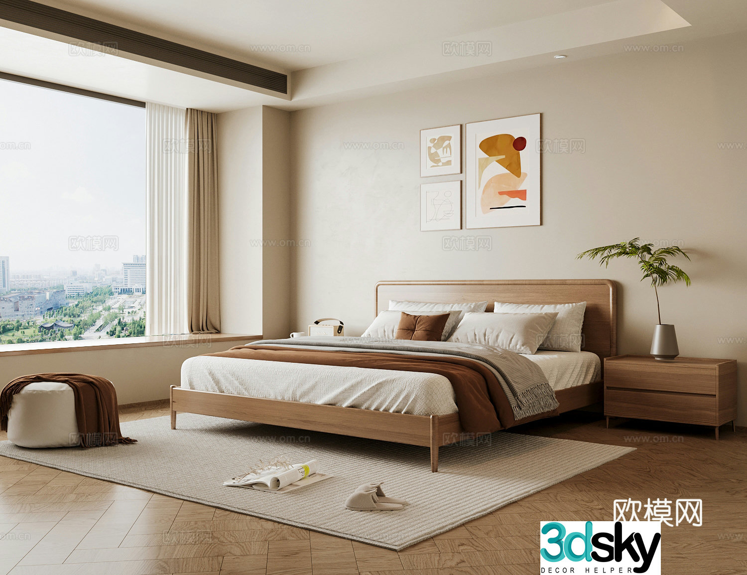 Wasabi Middle Ages Home Bedroom Wasabi Wind Bedroom Secondary Bedroom Master Bedroom Bathroom Window Bedroom 3D Model