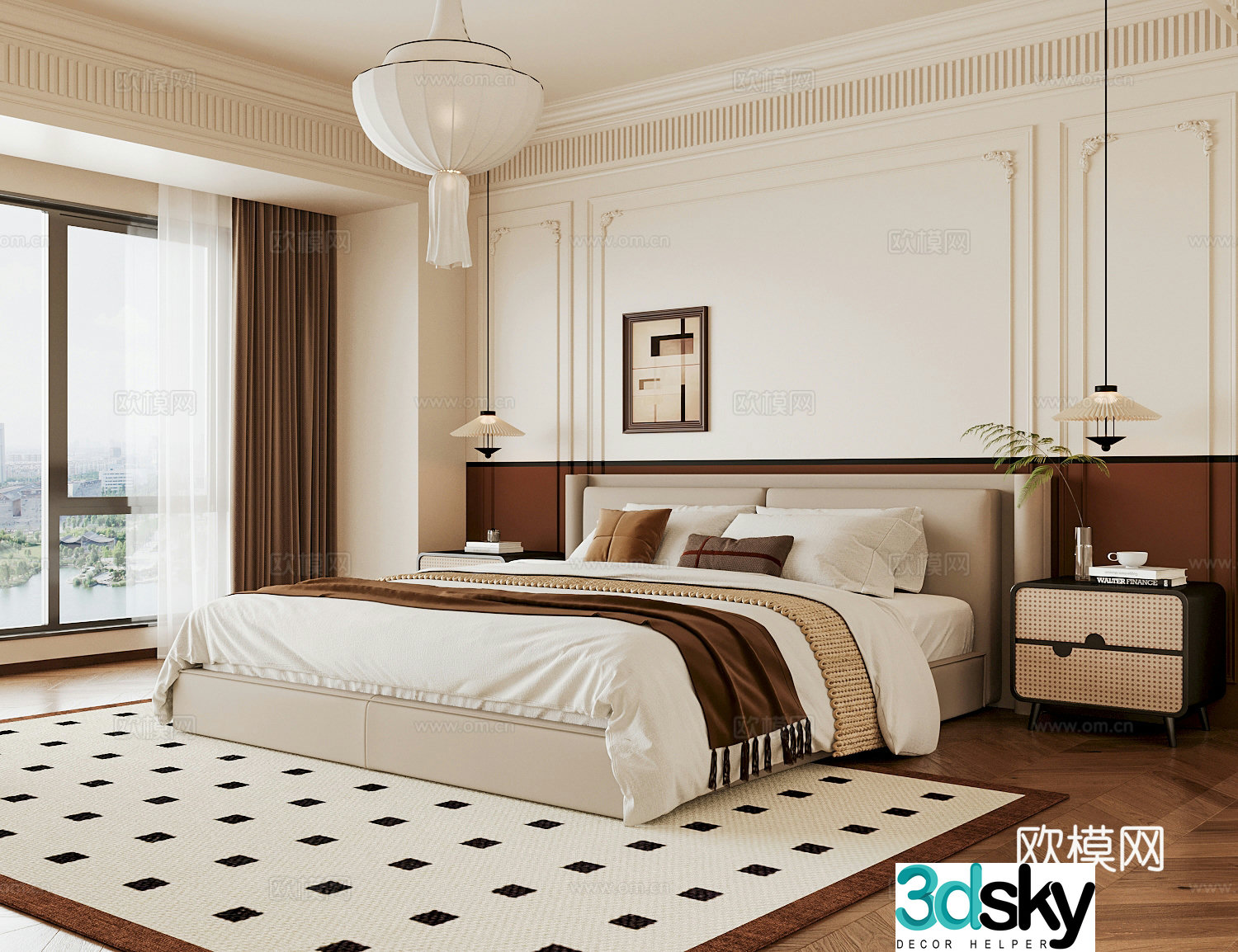 Wasabi Middle Ages Home Bedroom Wasabi Wind Bedroom Secondary Bedroom Master Bedroom Bathroom Window Bedroom 3D Model