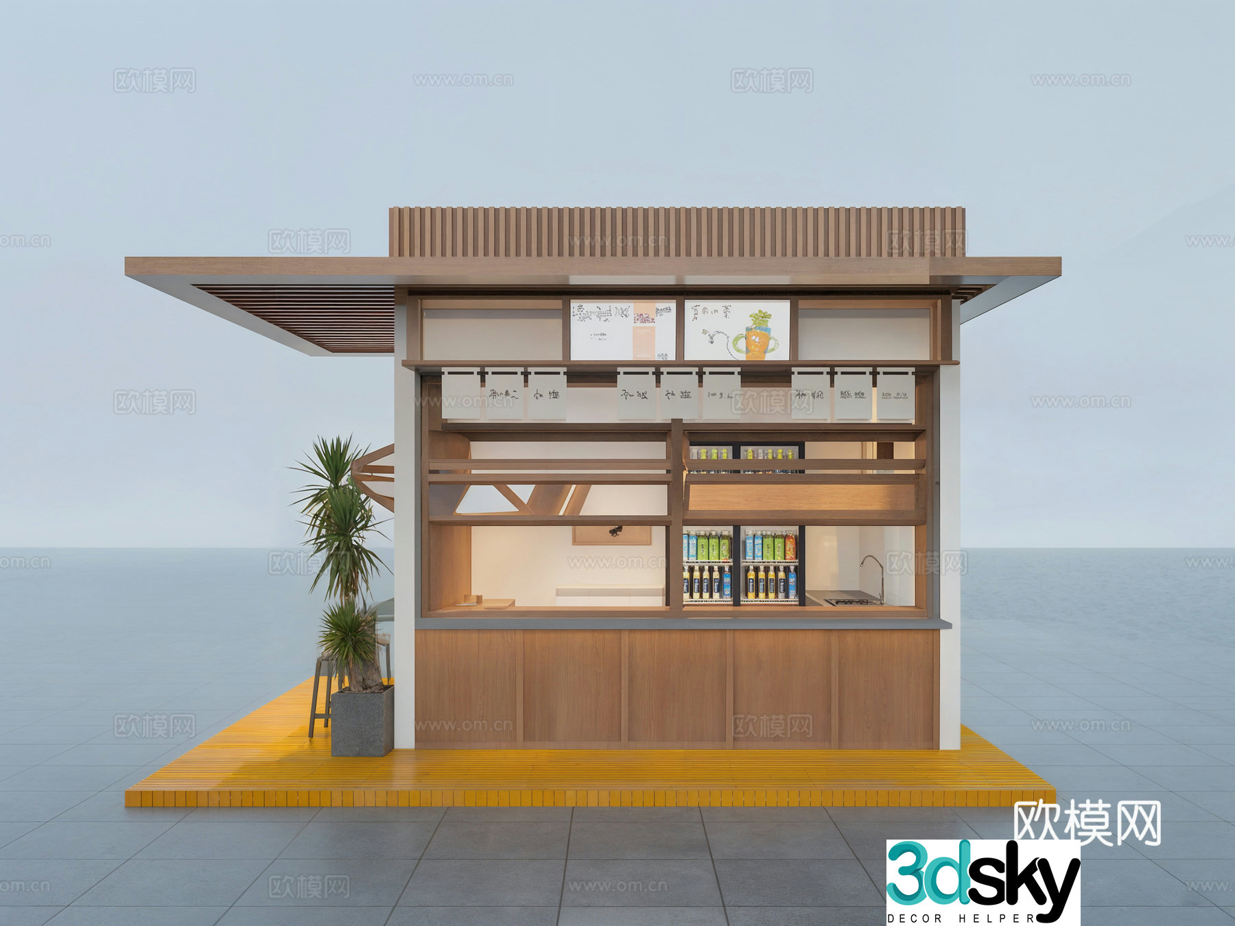 Modern kiosk 3D model