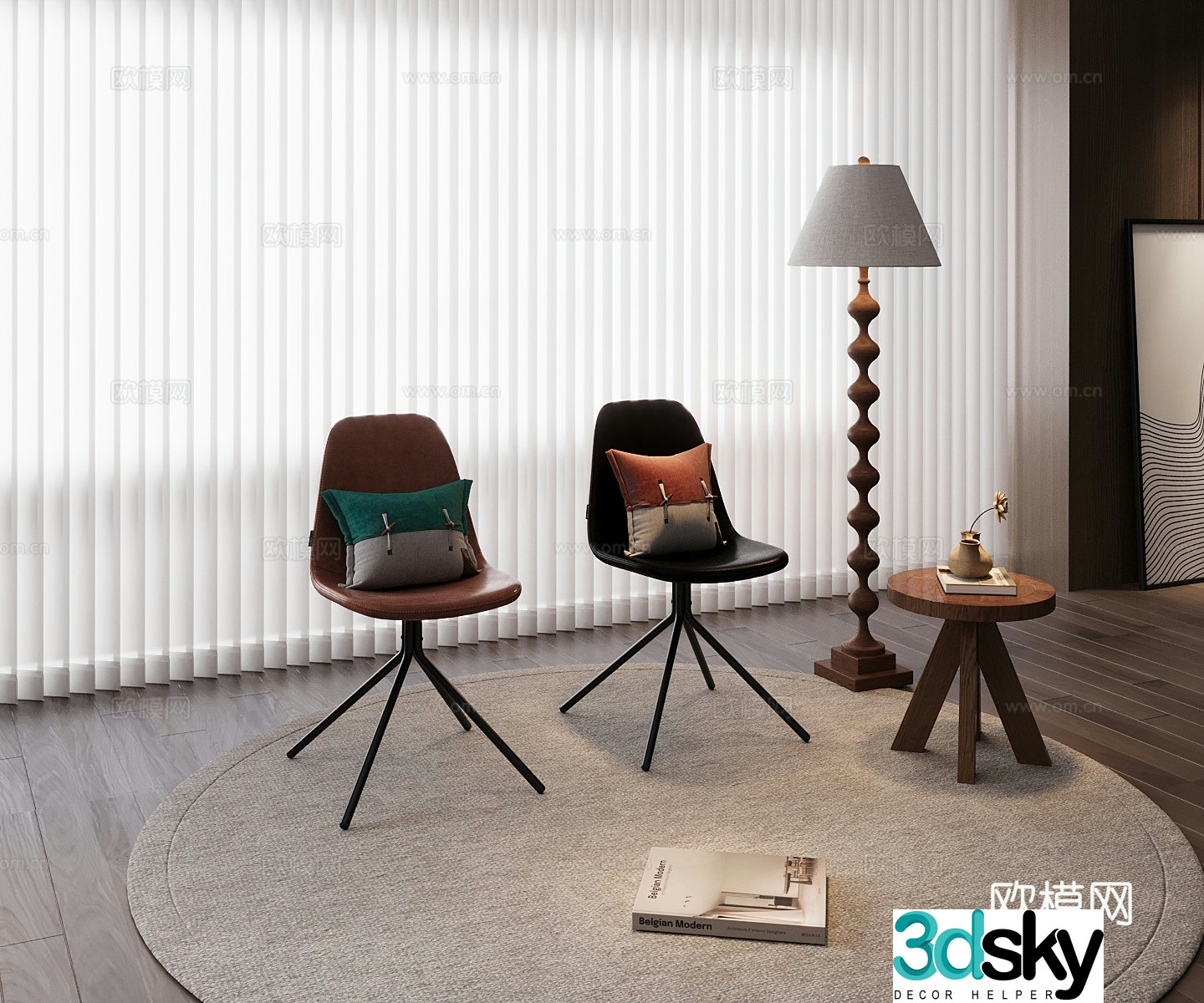 Modern leather chair 3d model