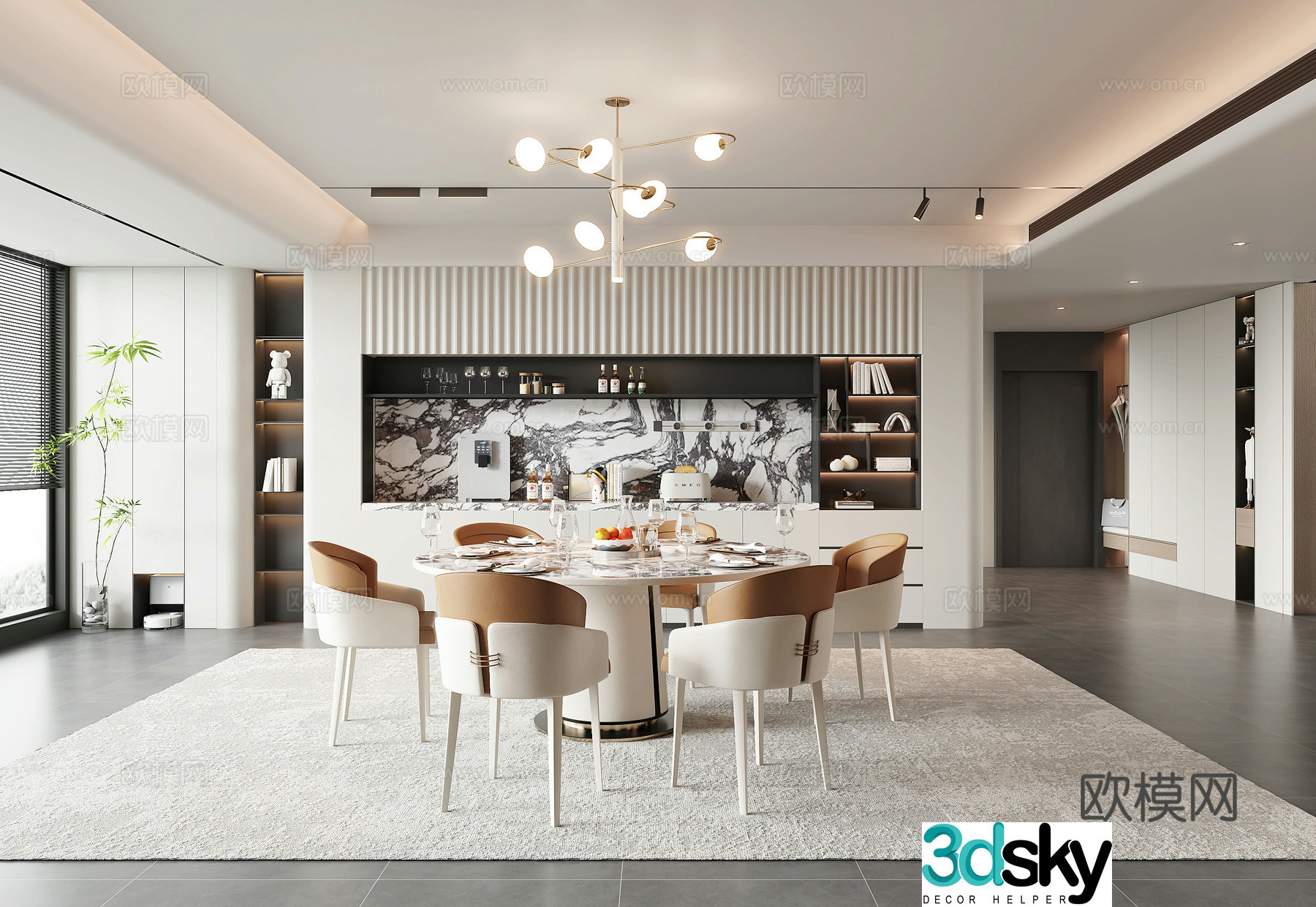 Modern restaurant 3d model