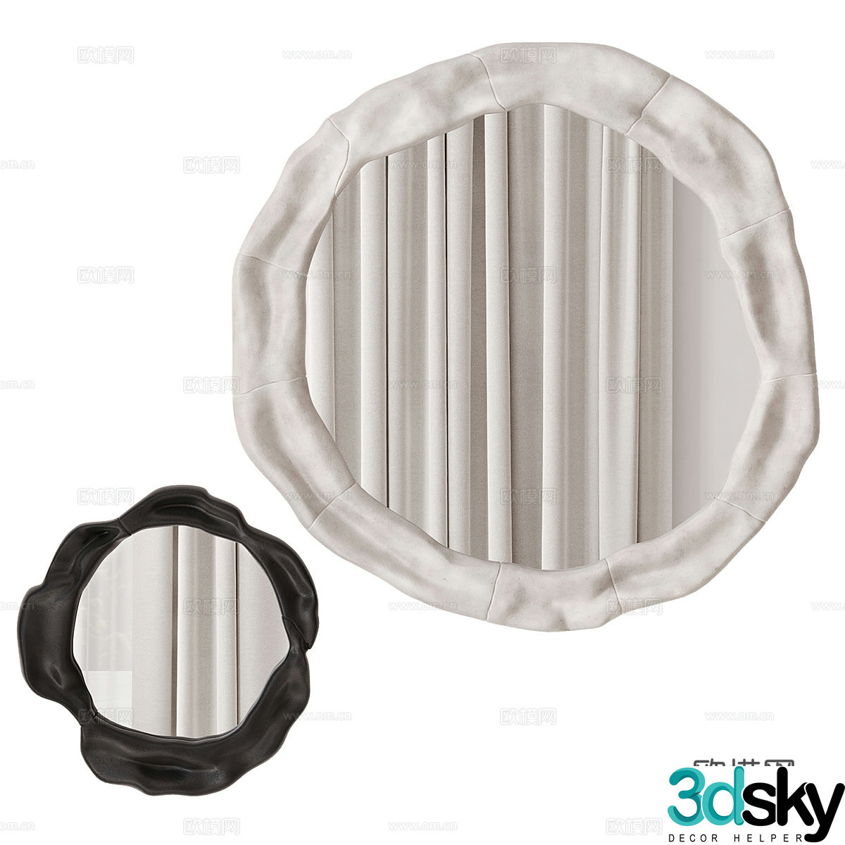 Modern Wasabi Decorative Mirror 3D Model