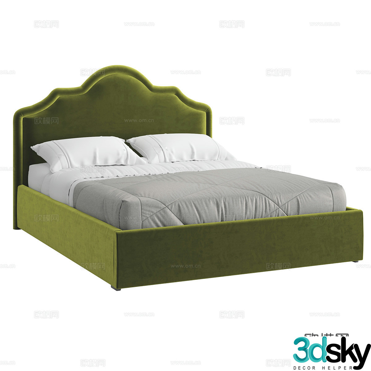 Double bed 3d model