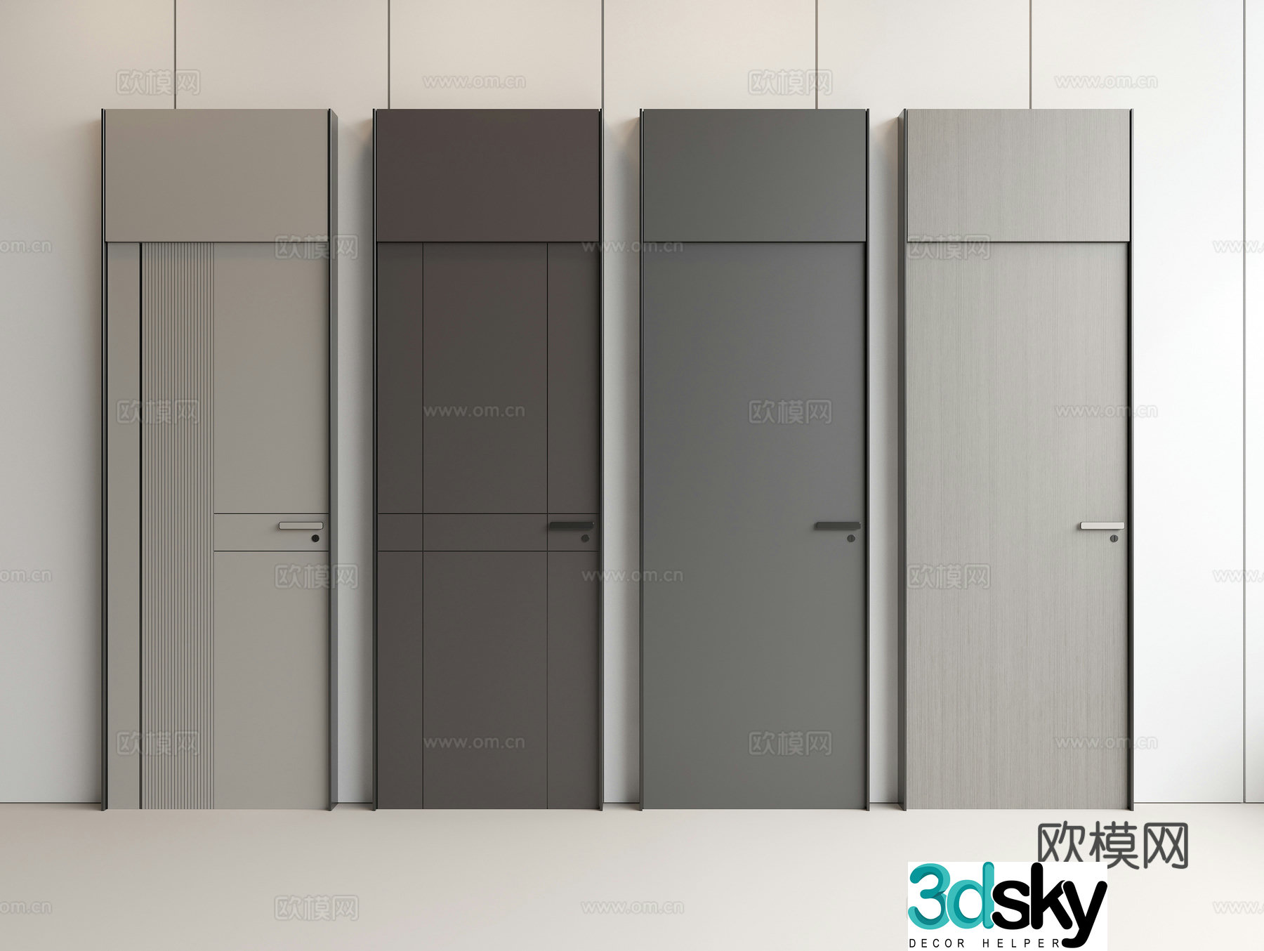 Modern door Single-open door Swing door Bedroom door Entrance door Minimalist door 3D model