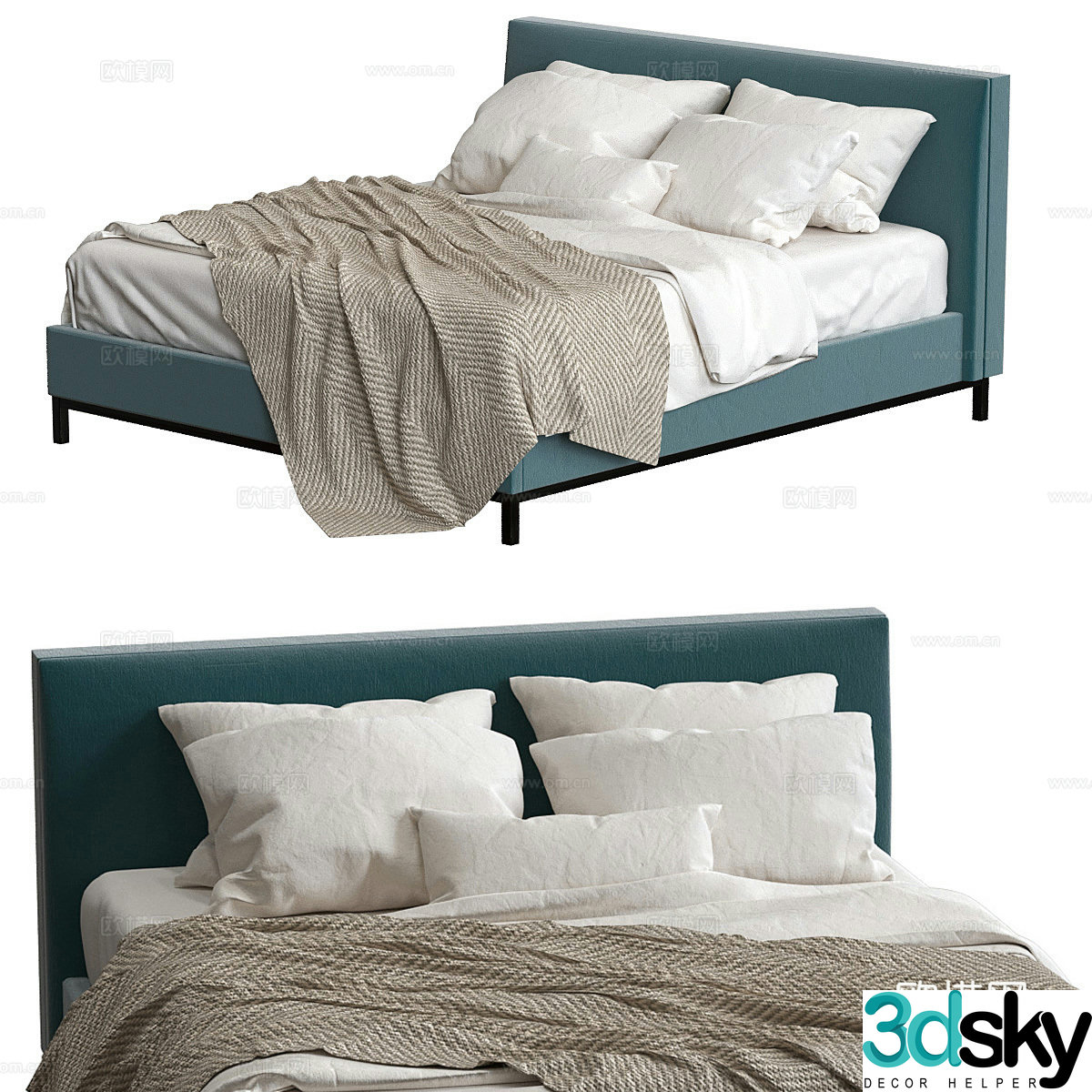 Double bed 3d model