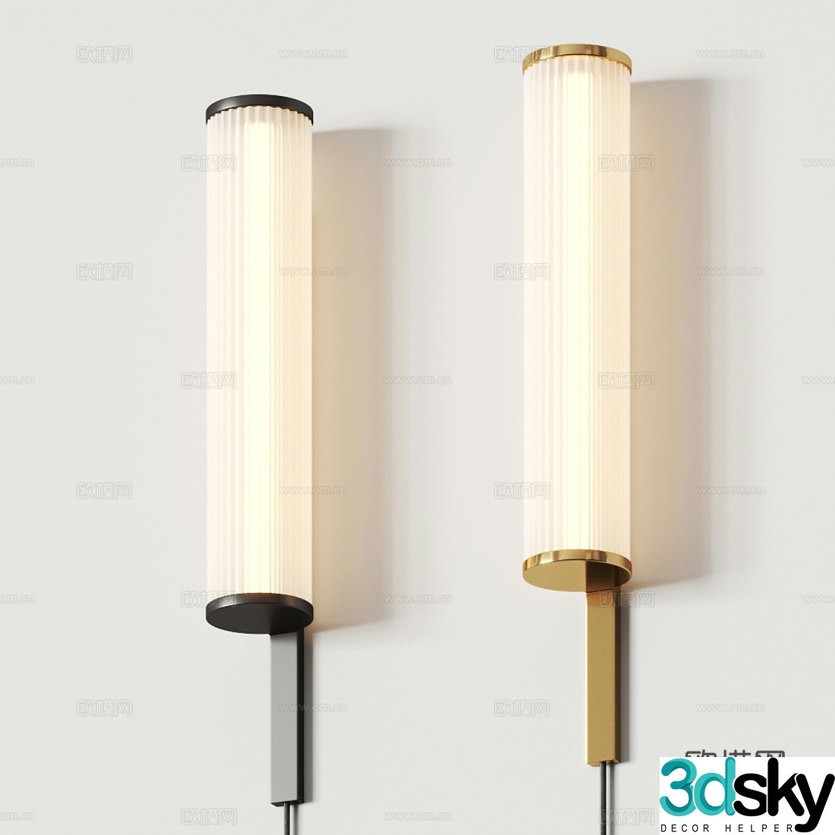New Chinese style light luxury decorative wall light 3D model