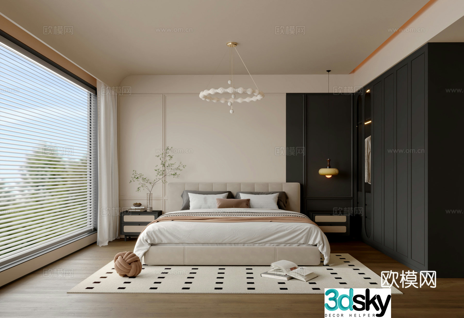 Retro bedroom 3d model