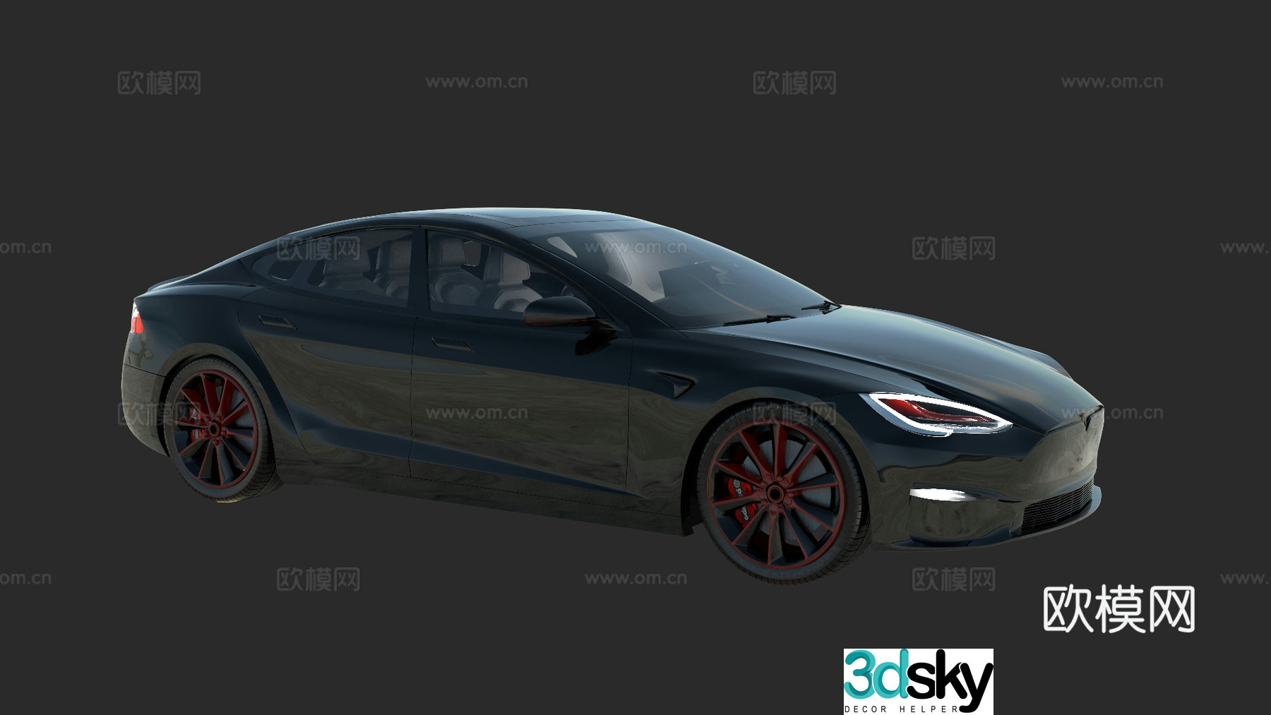 Tesla new energy vehicle sedan model Tesla model s pure electric 3D model