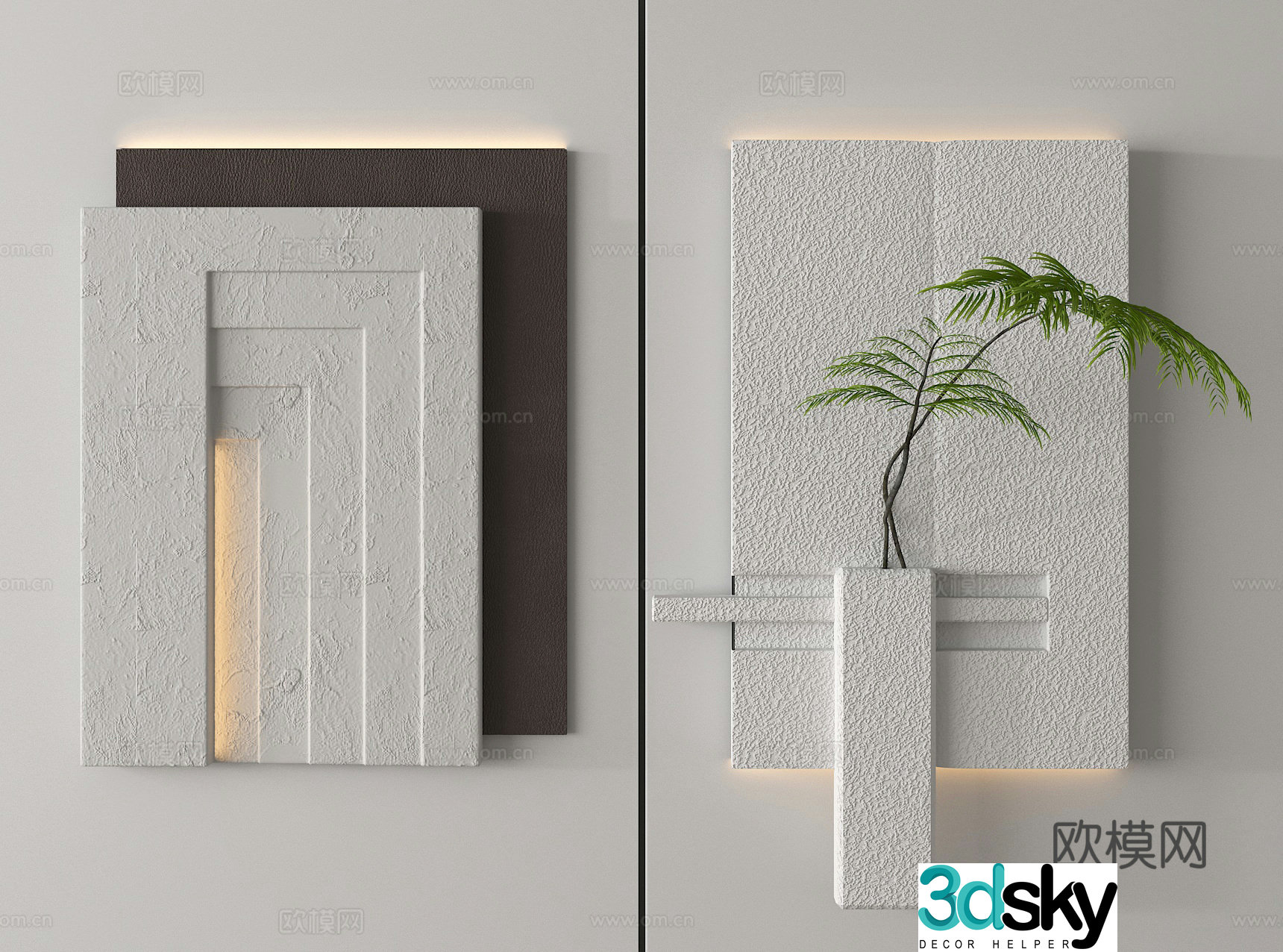 Three-dimensional wall decoration green plant hanging decoration plant wall decoration 3D model