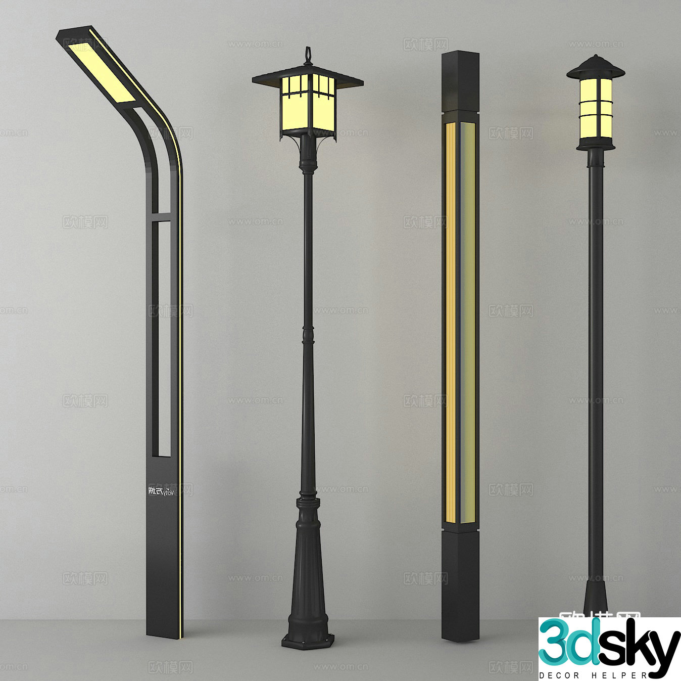 Street lights outdoor lights 3d model