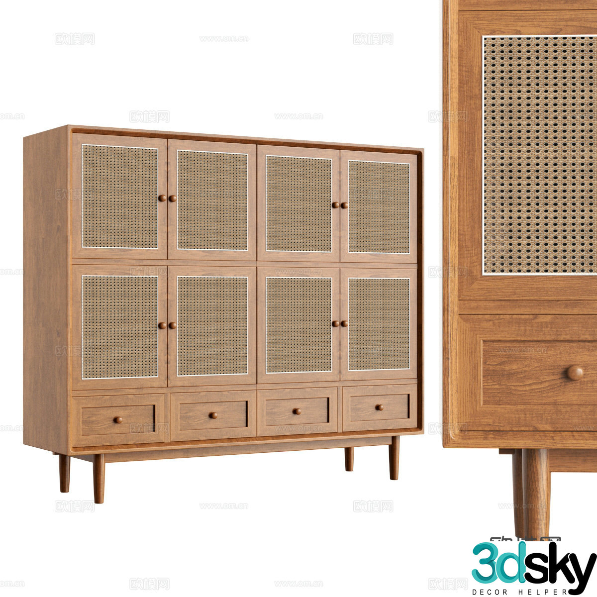 New Chinese side cabinet decorative cabinet storage cabinet end view cabinet 3D model