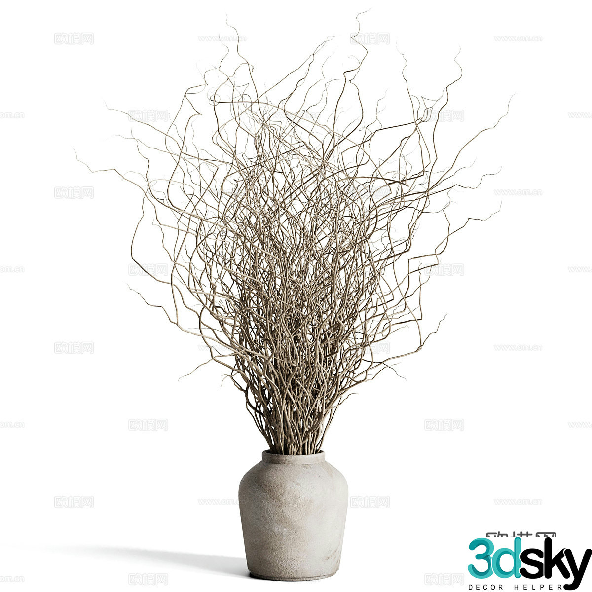 New Chinese style waive vase flower art 3D model